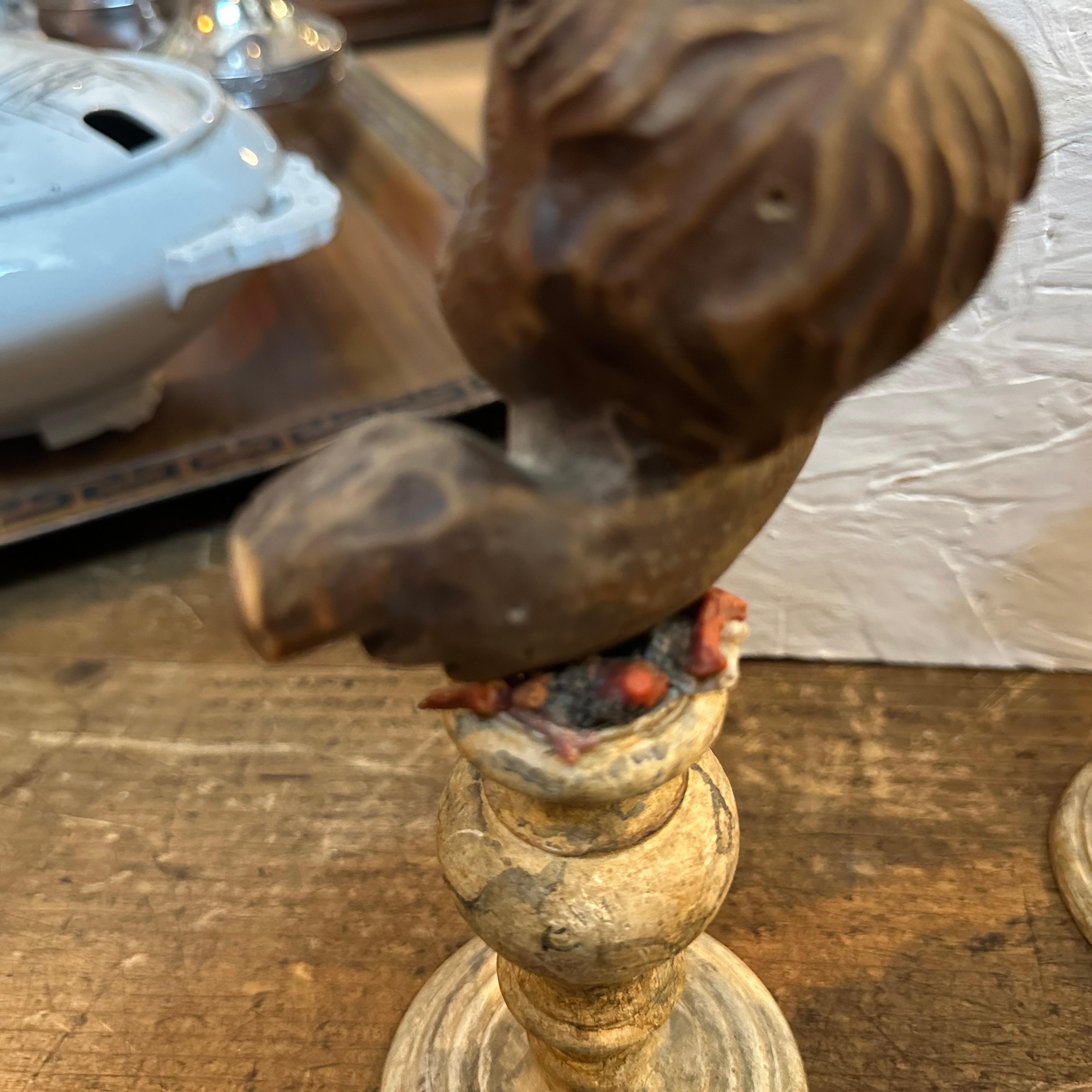Two Louis Philippe Sicilian Wood Angels on Lacquered Wood Bases For Sale 3