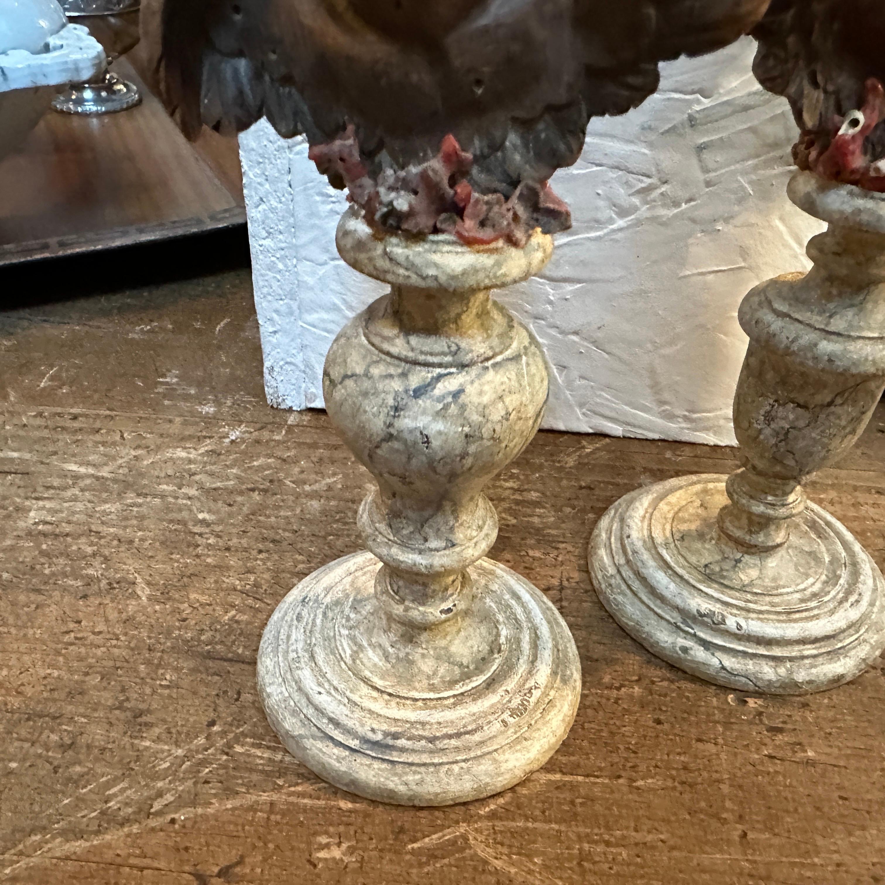 Two Louis Philippe Sicilian Wood Angels on Lacquered Wood Bases For Sale 4