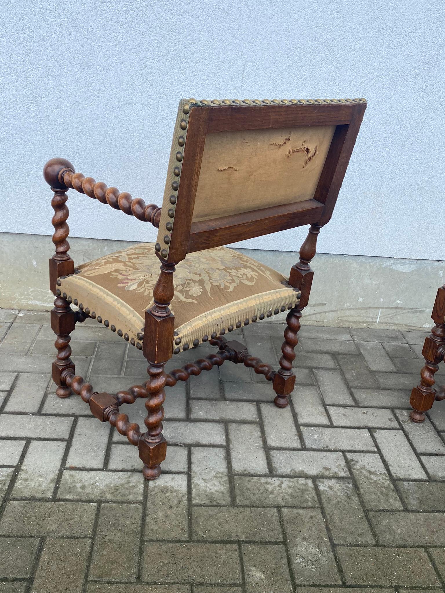 Two Louis XIII Style Armchairs, circa 1900 For Sale 10