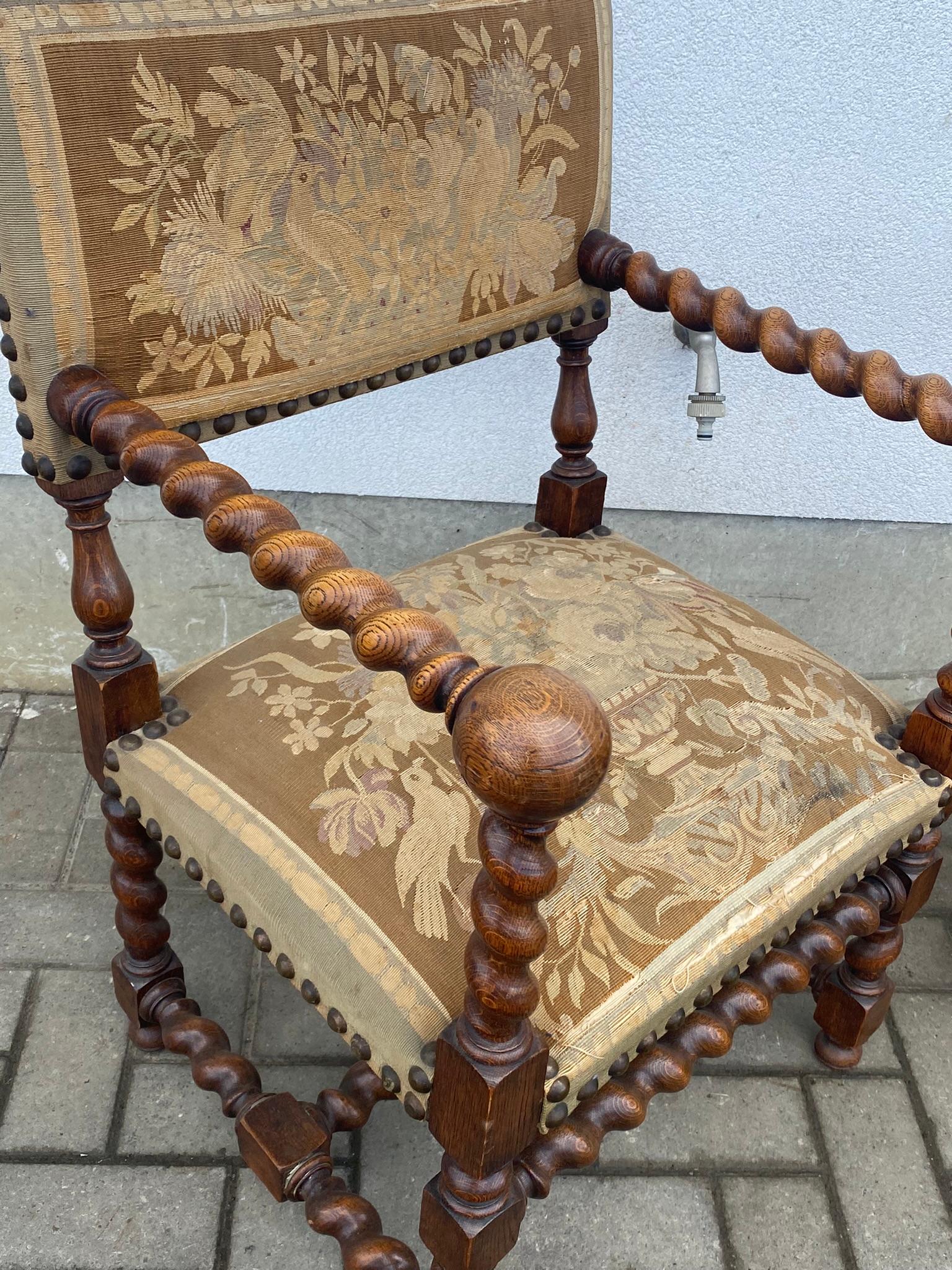Two Louis XIII Style Armchairs, circa 1900 For Sale 2