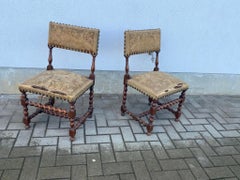 Two Louis XIII Style chairs, circa 1900