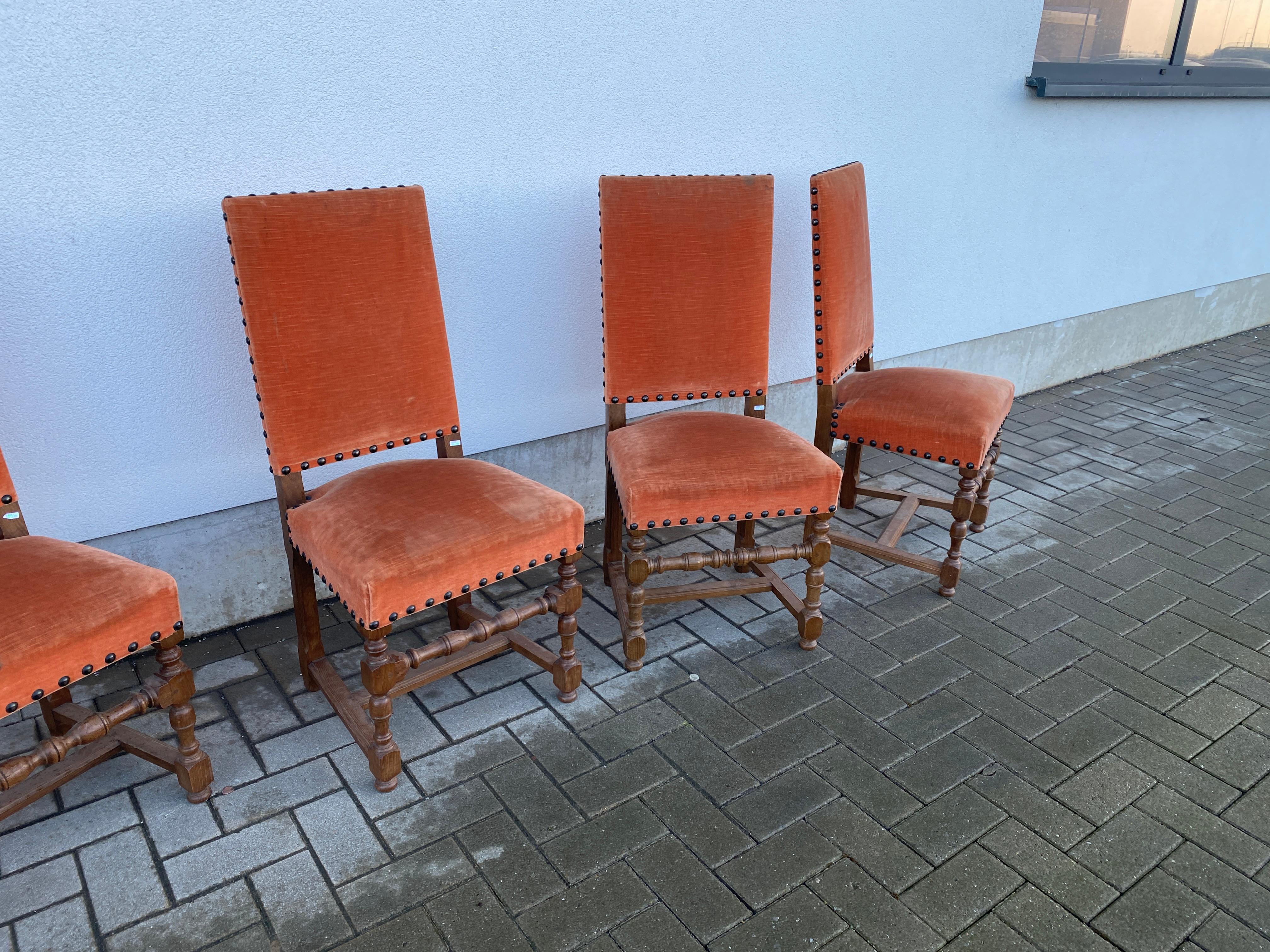 French Two Louis XIII Style chairs, circa 1900 For Sale