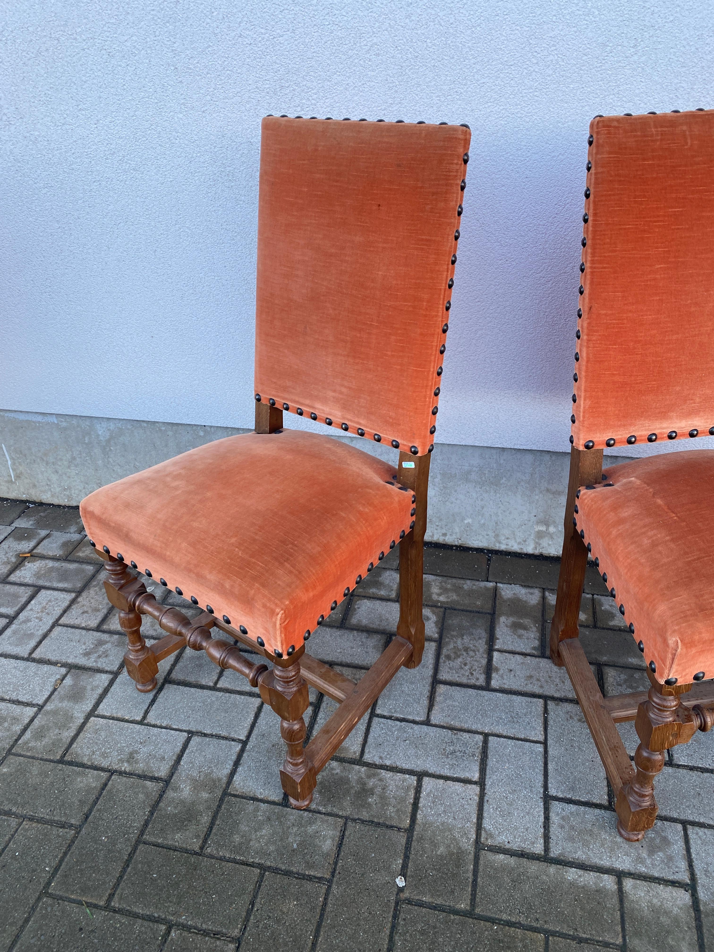 Mid-20th Century Two Louis XIII Style chairs, circa 1900 For Sale