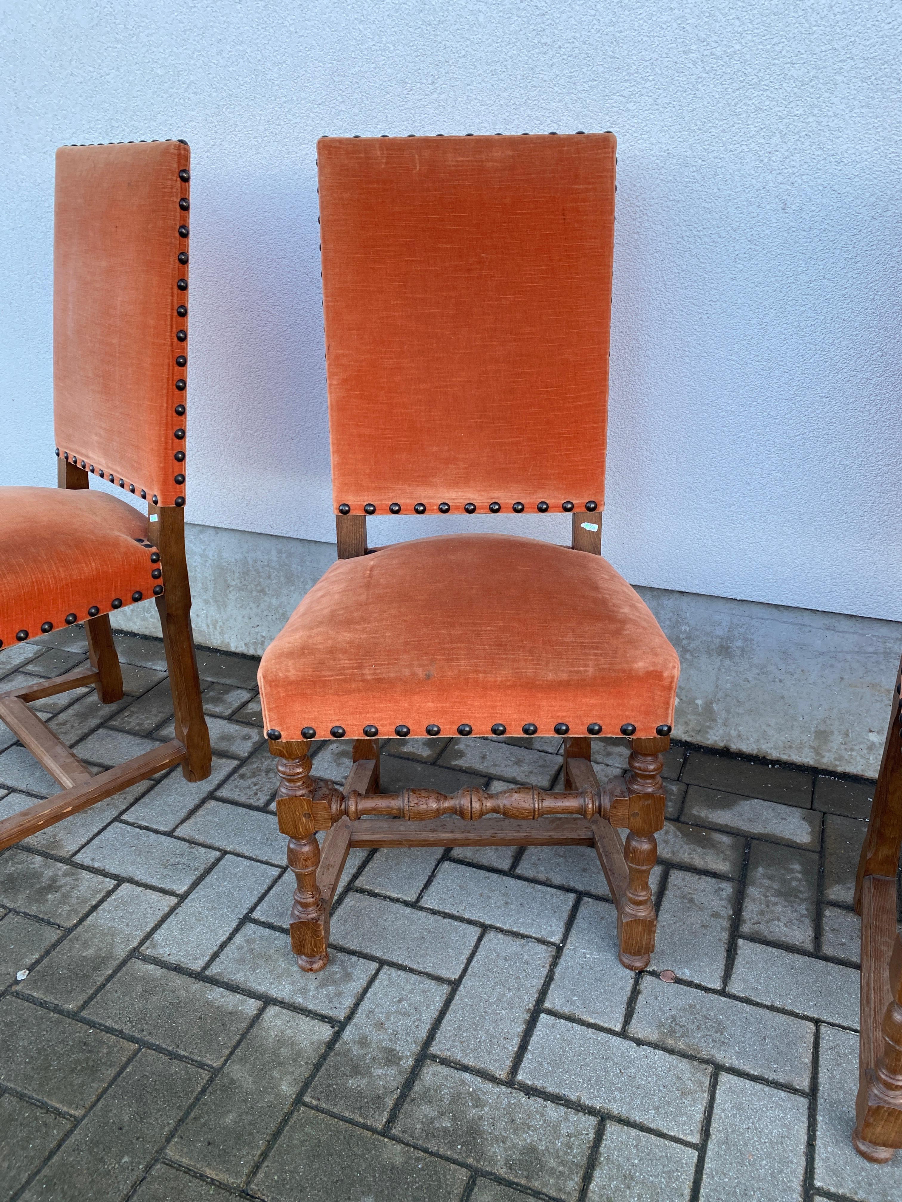 Two Louis XIII Style chairs, circa 1900 For Sale 1
