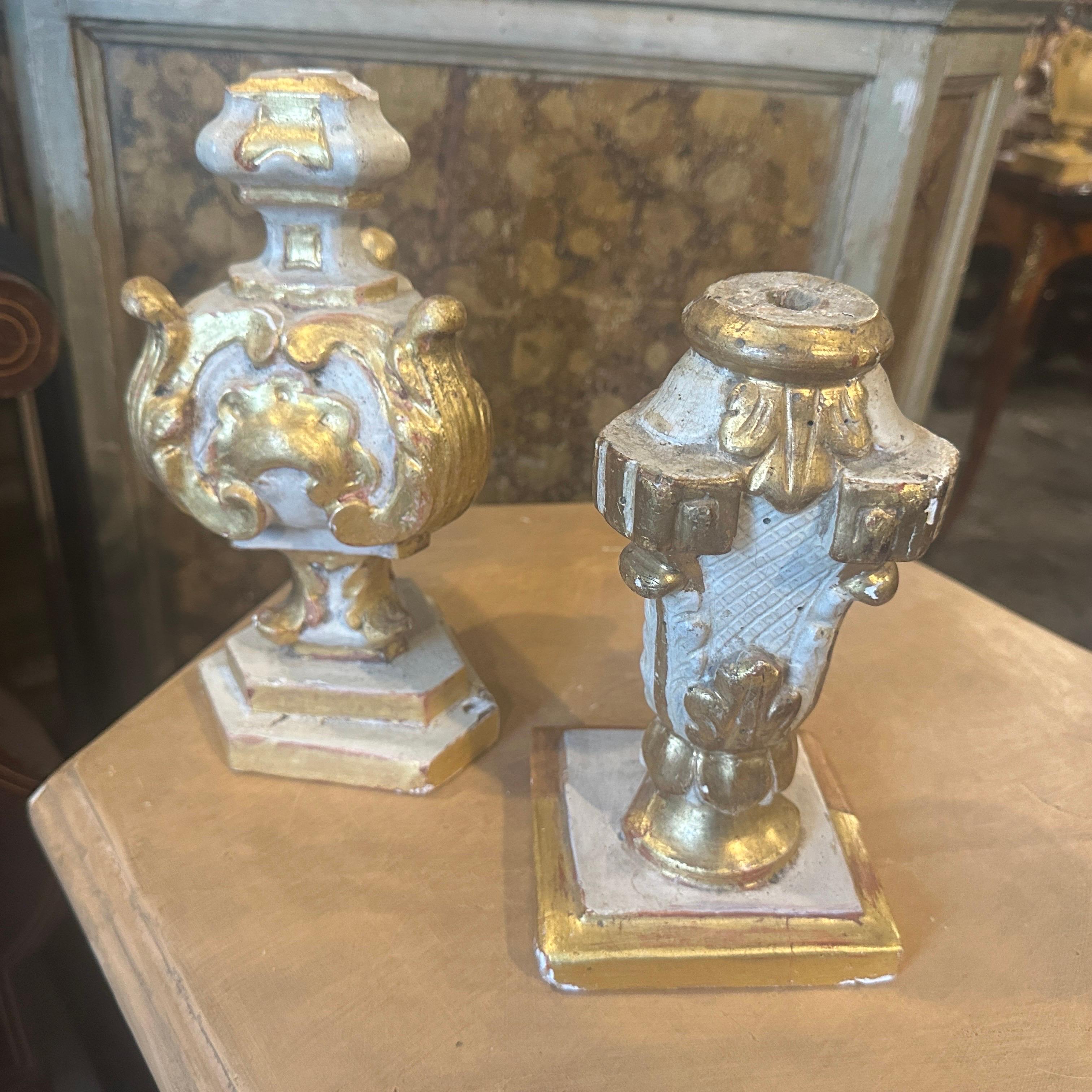 Zwei sizilianische Palmenständer aus weiß lackiertem und vergoldetem Holz im Stil Ludwig XV. im Angebot 7