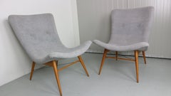 Deux fauteuils de salon de Miroslav Navratil, nouvellement tapissés, années 1959