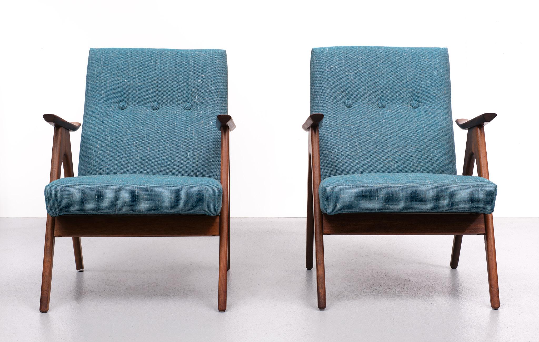 Two Lounge Chairs Louis Van Teeffelen, 1960s, Dutch  4