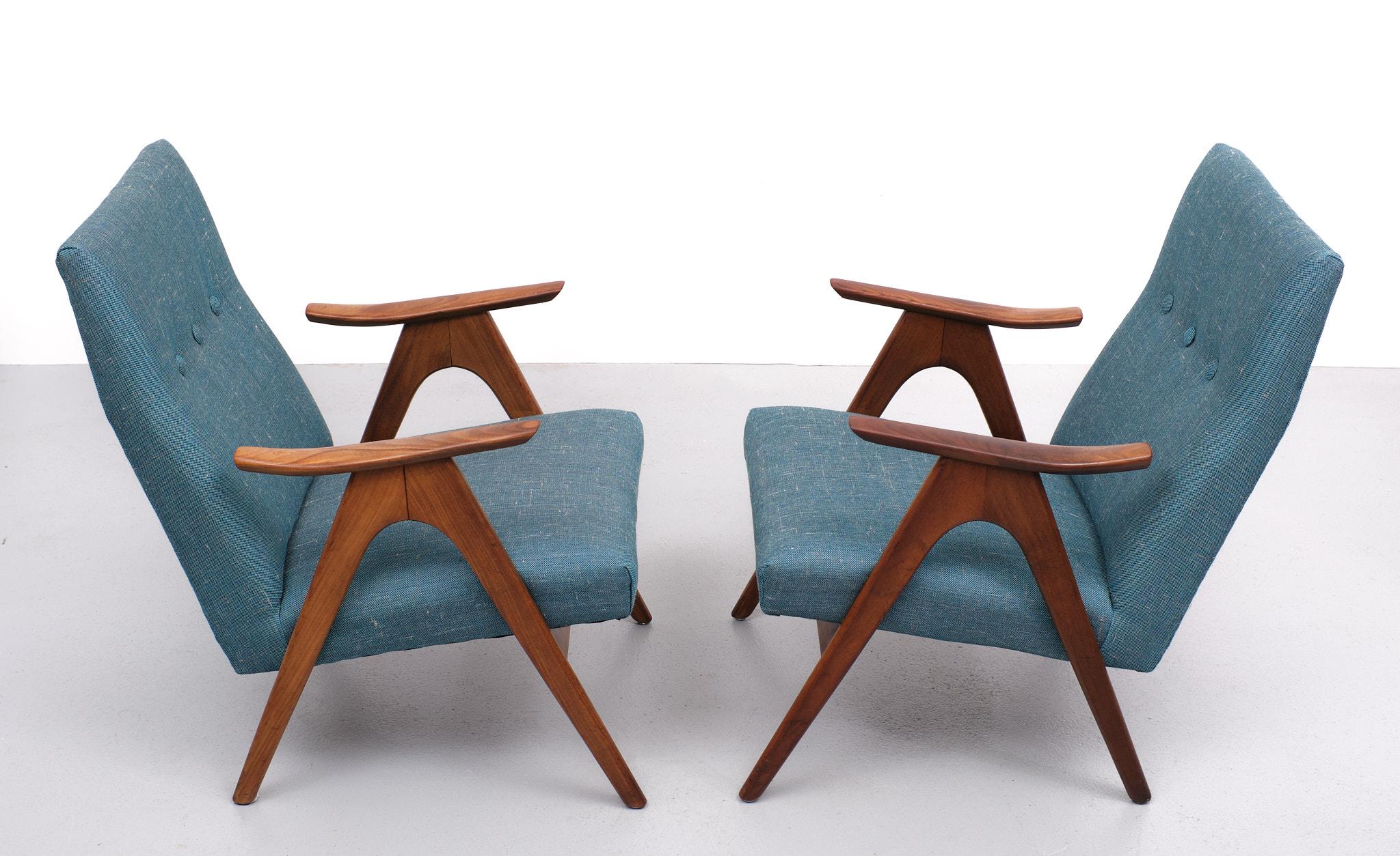 Two Lounge Chairs Louis Van Teeffelen, 1960s, Dutch  In Good Condition In Den Haag, NL