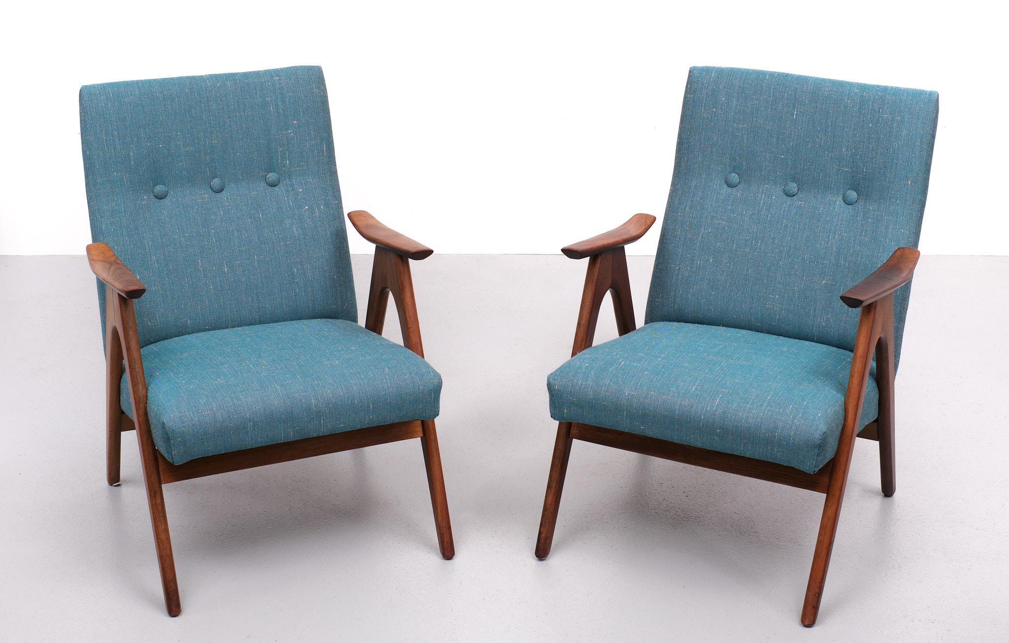 Two Lounge Chairs Louis Van Teeffelen, 1960s, Dutch  2