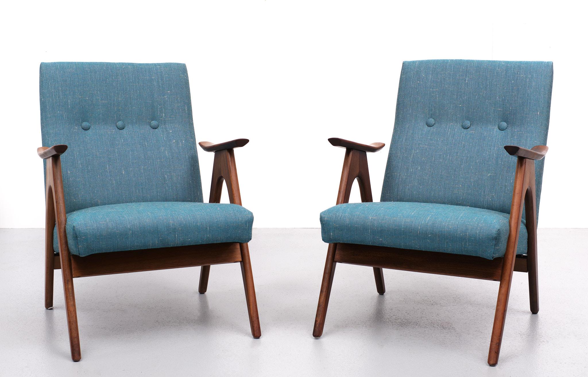 Two Lounge Chairs Louis Van Teeffelen, 1960s, Dutch  3