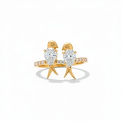 Two Love birds 14k Gold Ring