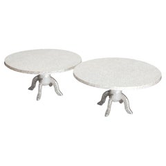 Two Low Tables of Mother-of-pearl Mosaic, XXth Century