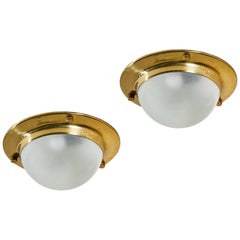 Two LsP6 Flush Mount Ceiling/Wall Light by Luigi Caccia Dominioni for Azucena
