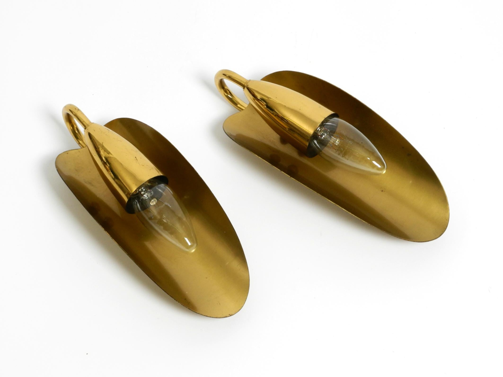 Two magical original Mid Century Modern bag brass wall lamps 6