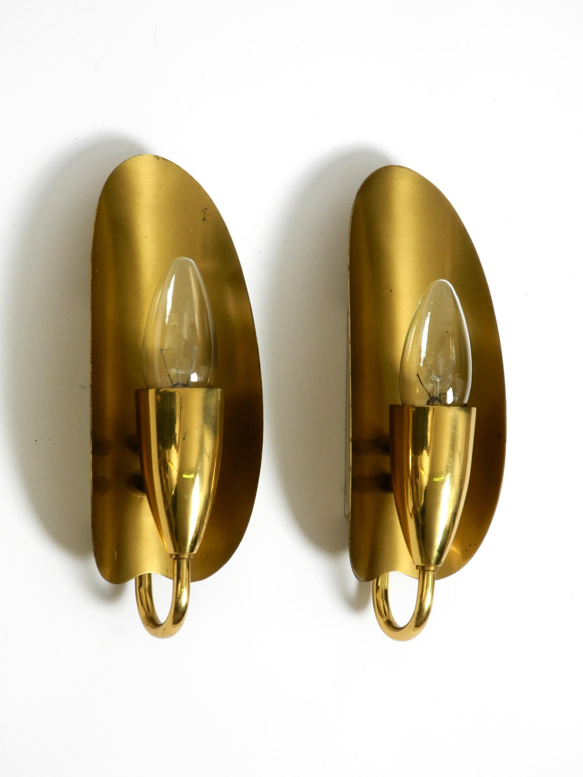 Two magical original Mid Century Modern bag brass wall lamps 7