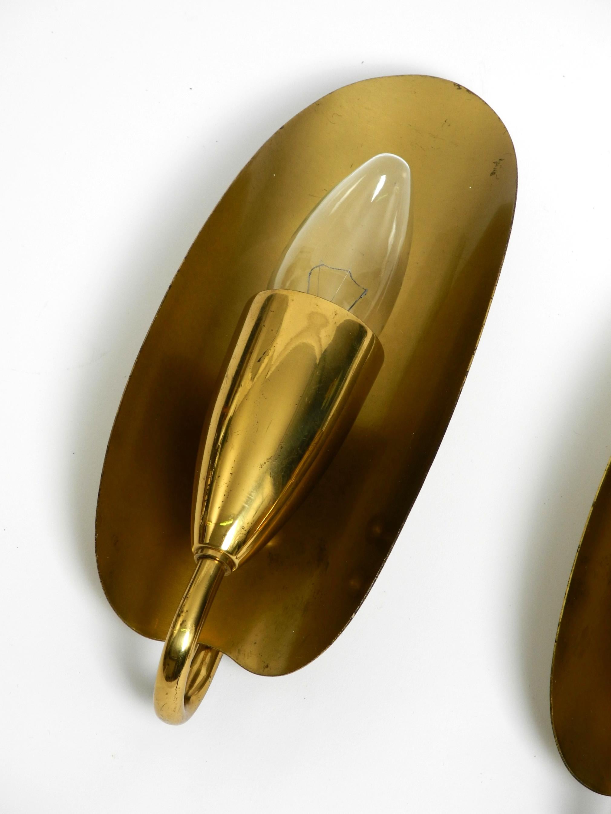 Two magical original Mid Century Modern bag brass wall lamps In Good Condition In München, DE