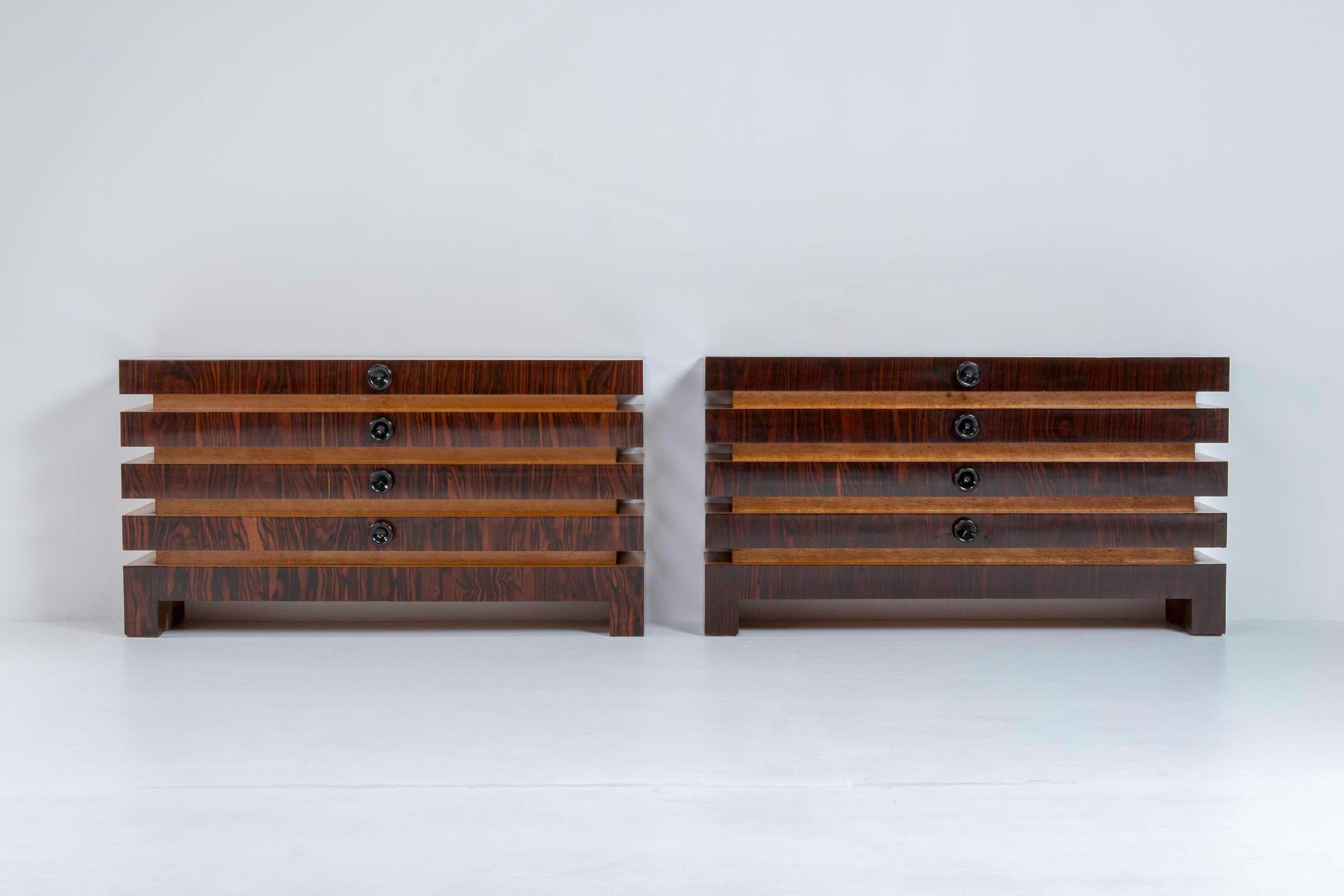 Two Magnificent Wood Consolle Mid-Century Italian Design In Good Condition For Sale In Milan, IT