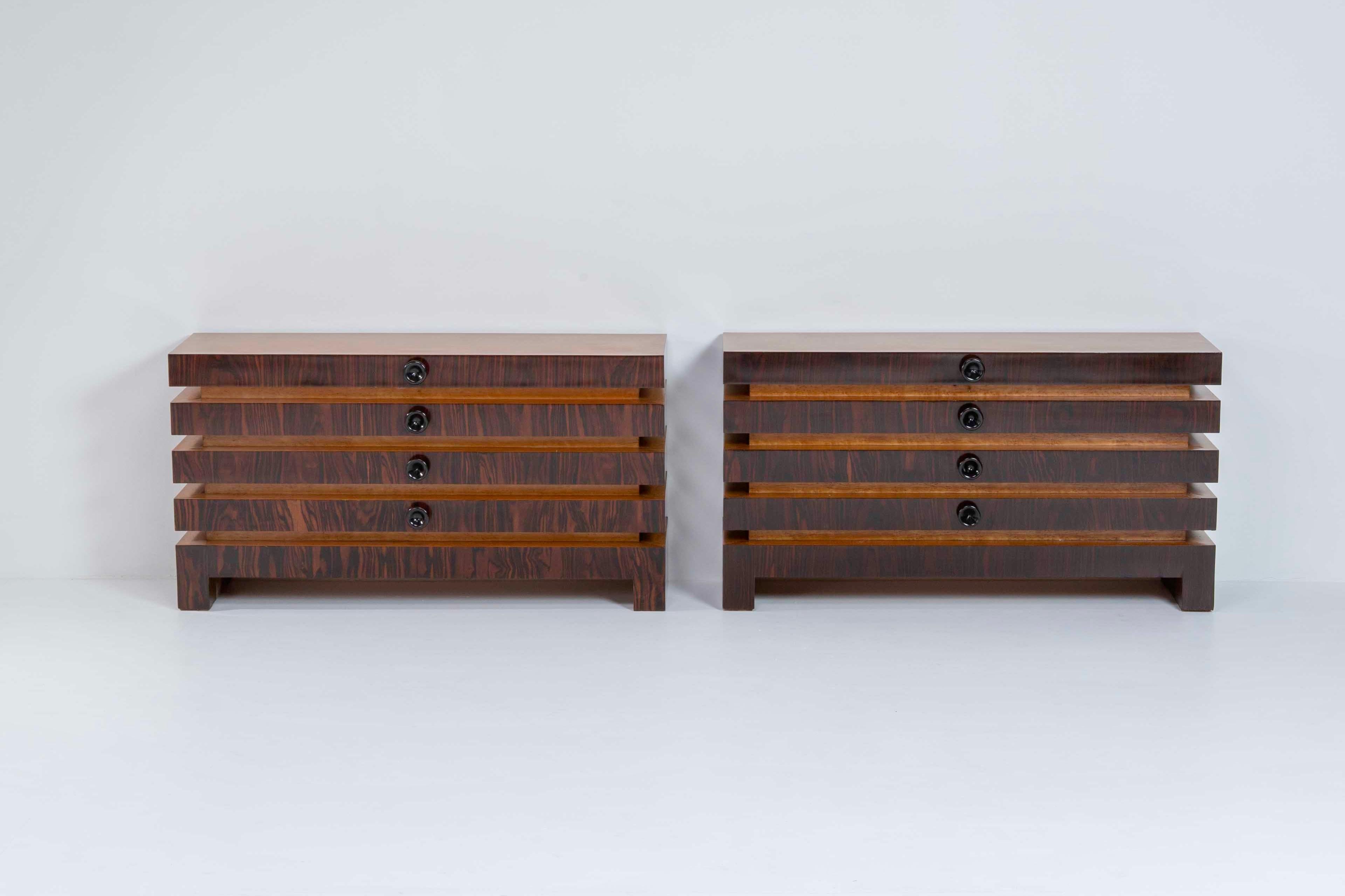 Two Magnificent Wood Consolle Mid-Century Italian Design For Sale 2