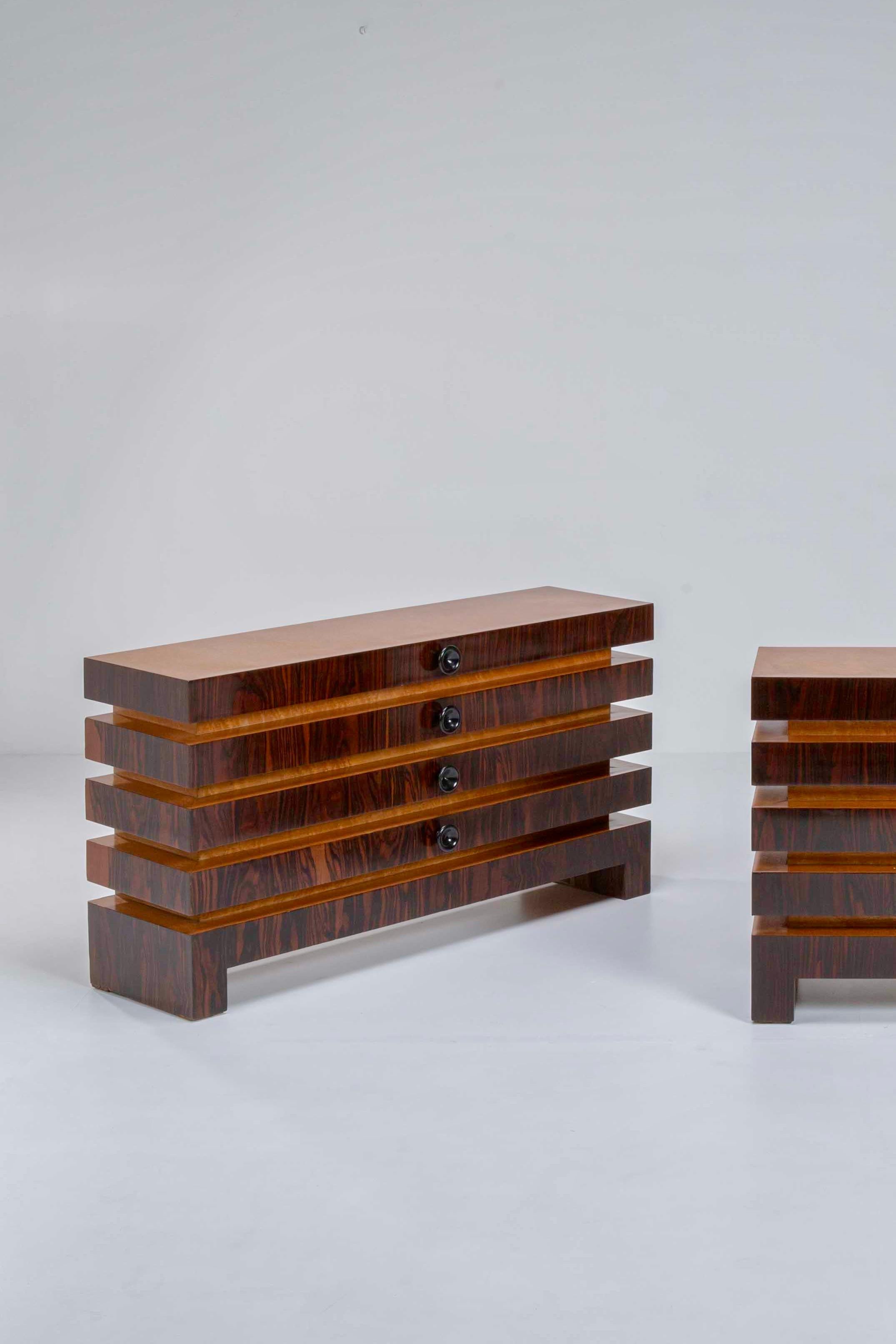 Two Magnificent Wood Consolle Mid-Century Italian Design For Sale 5