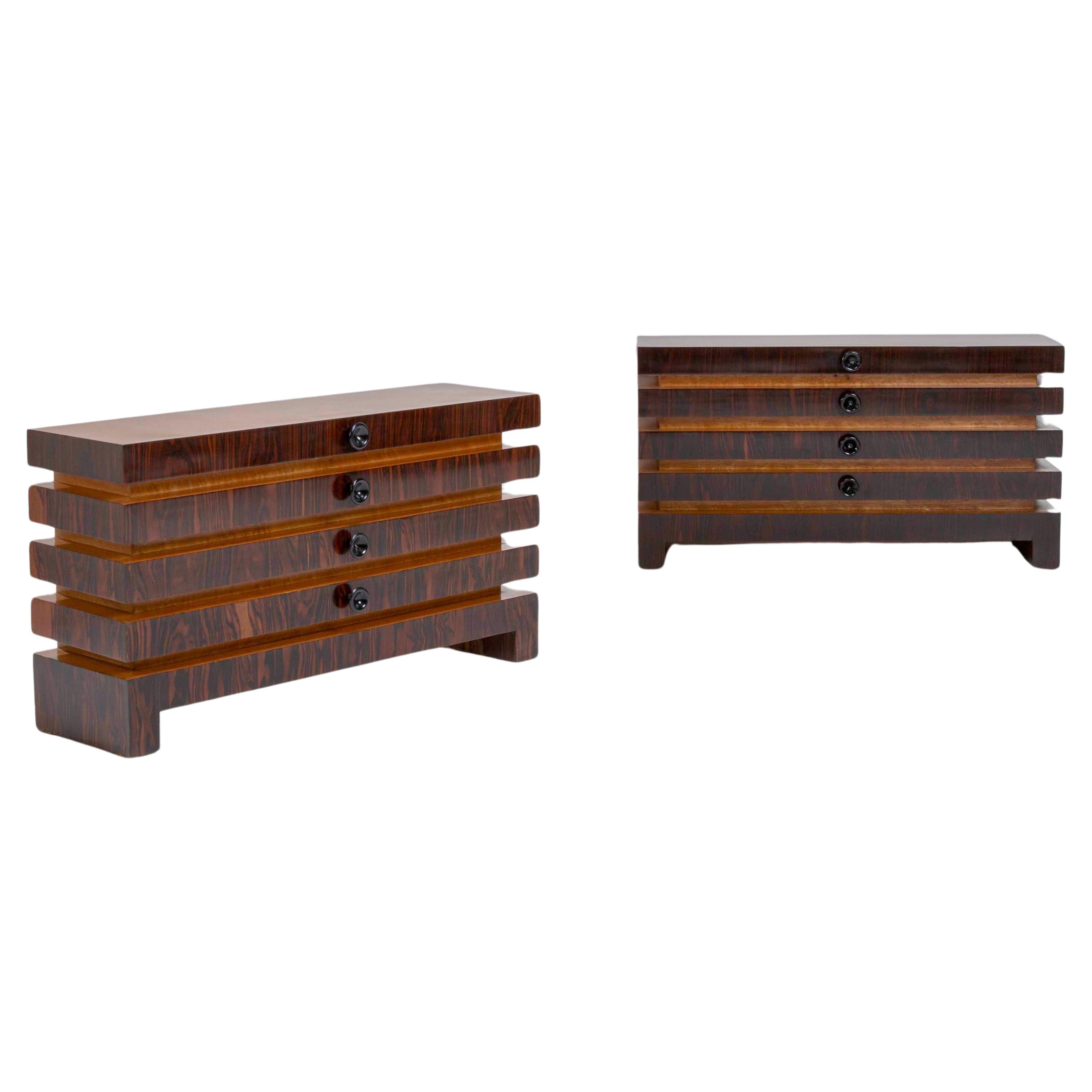 Two Magnificent Wood Consolle Mid-Century Italian Design For Sale