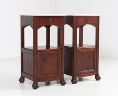 Two Mahogany French Art Nouveau Nightstands or Bedside Tables, 1900s