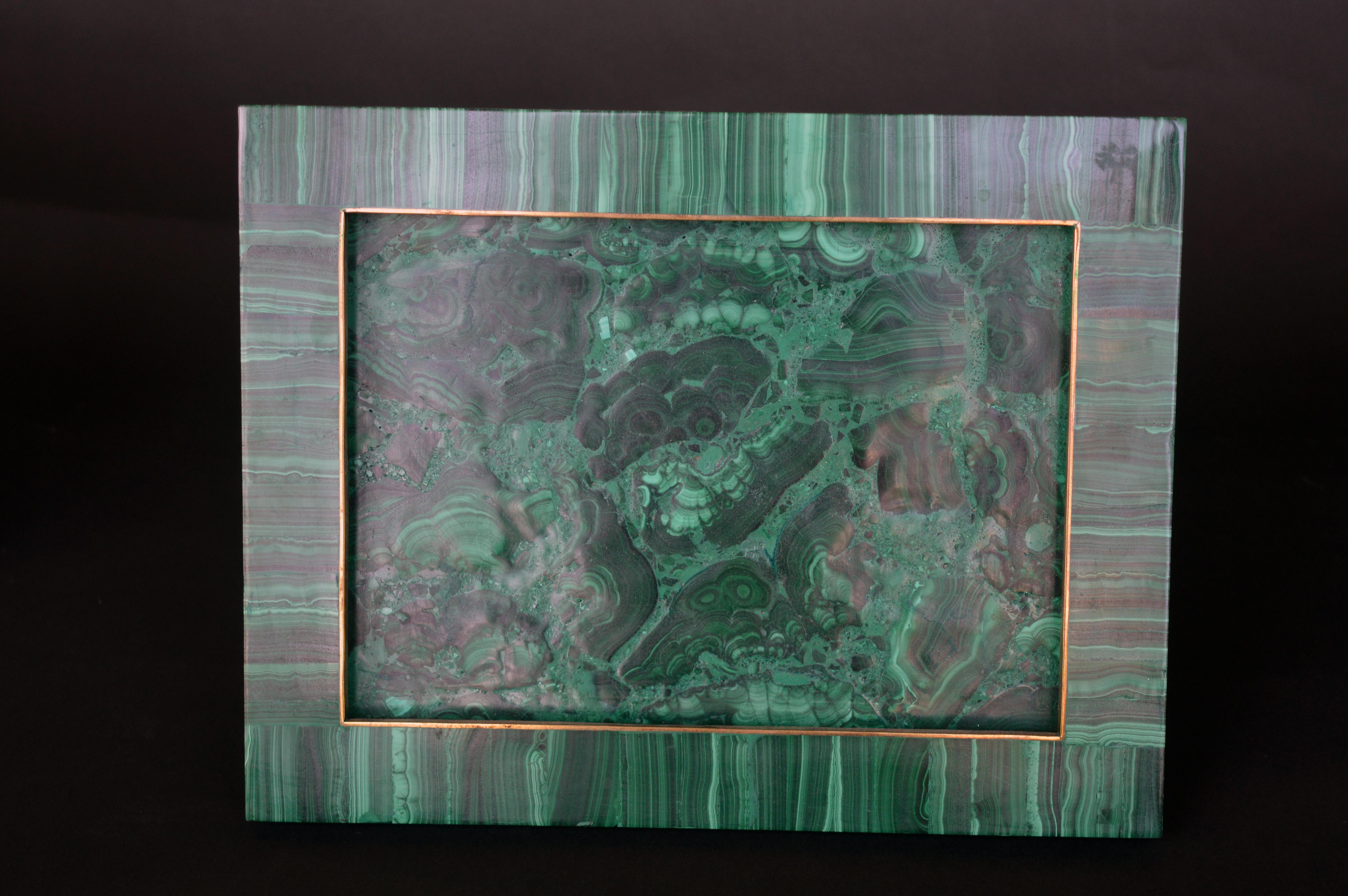 Congolese Two Malachite Picture Frames For Sale