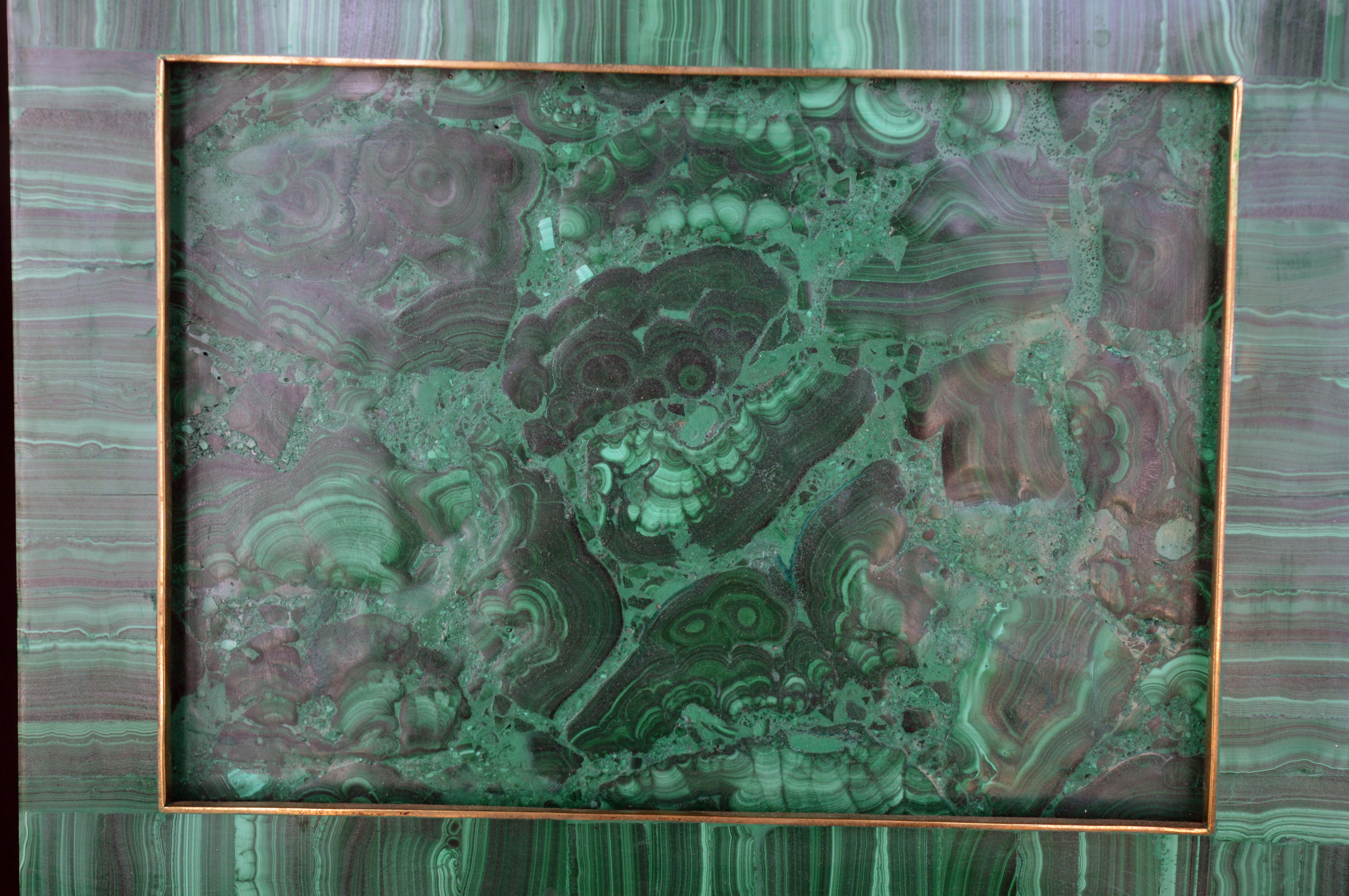 20ième siècle Deux cadres à photos malachite en vente