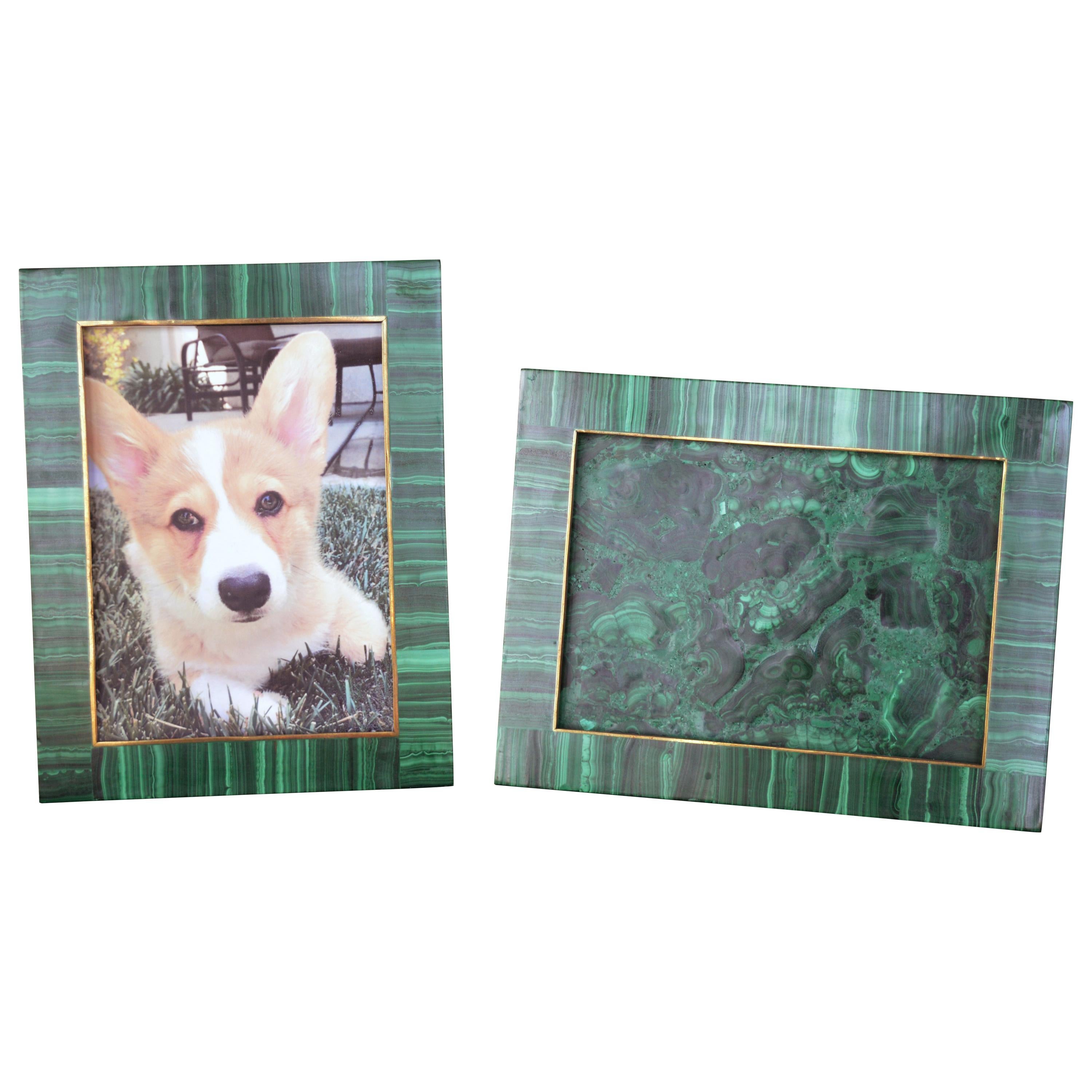 Two Malachite Picture Frames For Sale