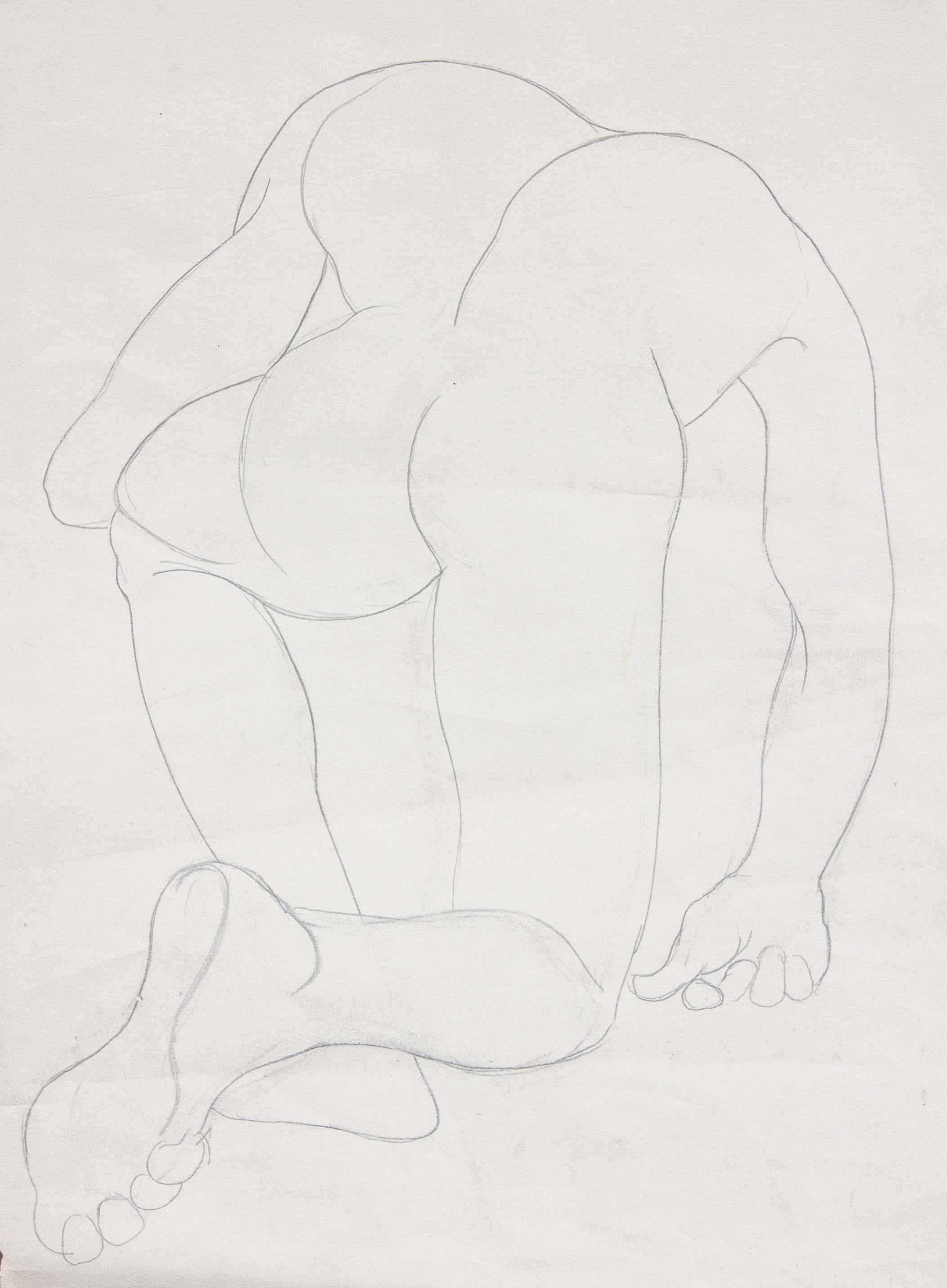 Two male  nude studies by Tony Sisti. Sisti was a master draftsman. With just a few lines he captures the moment. Sisti was a professional boxer and an accomplished artist. 

A long-time painter and teacher in Buffalo, New York, Anthony 