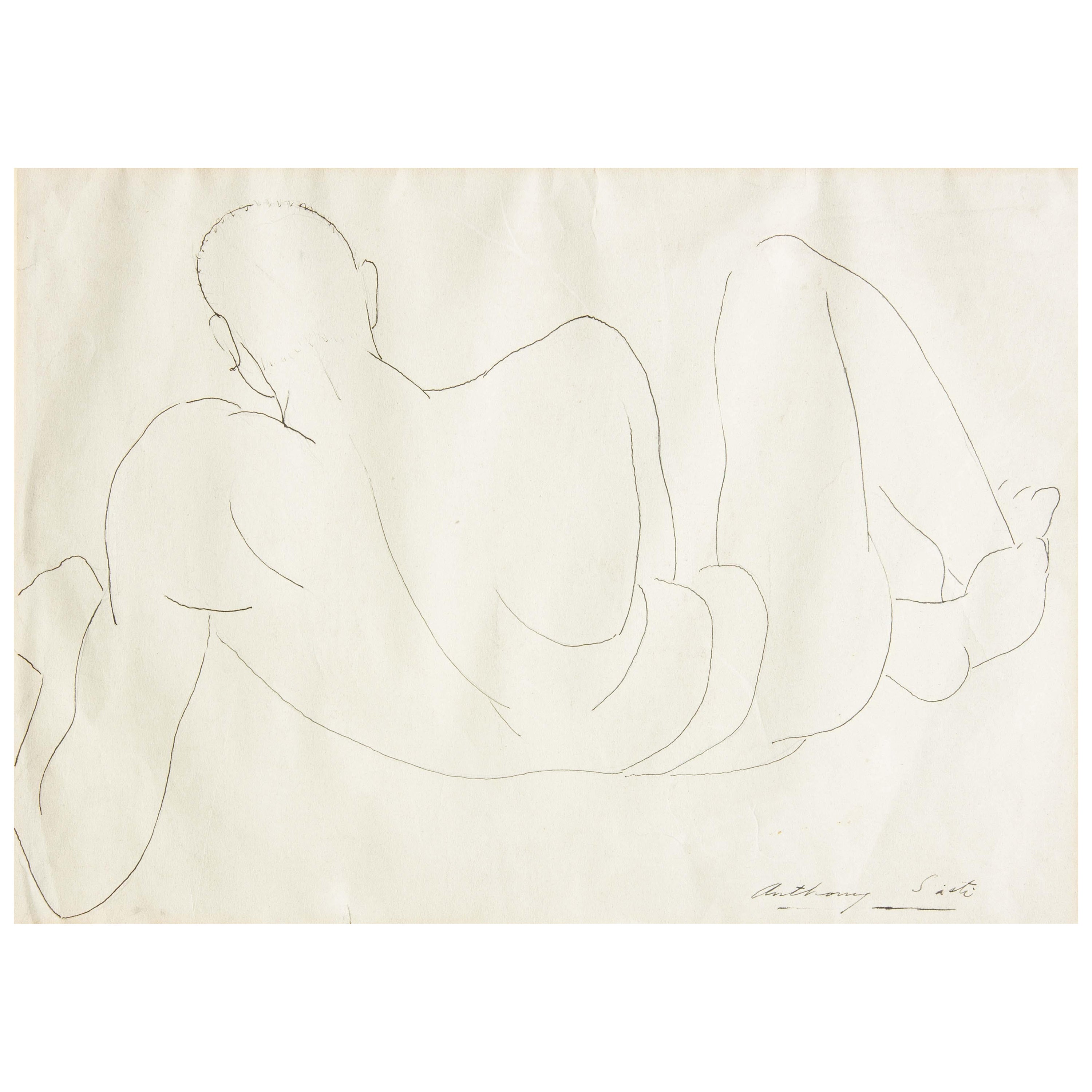 Two Male Nudes by Anthony Sisti Circa 1930's
