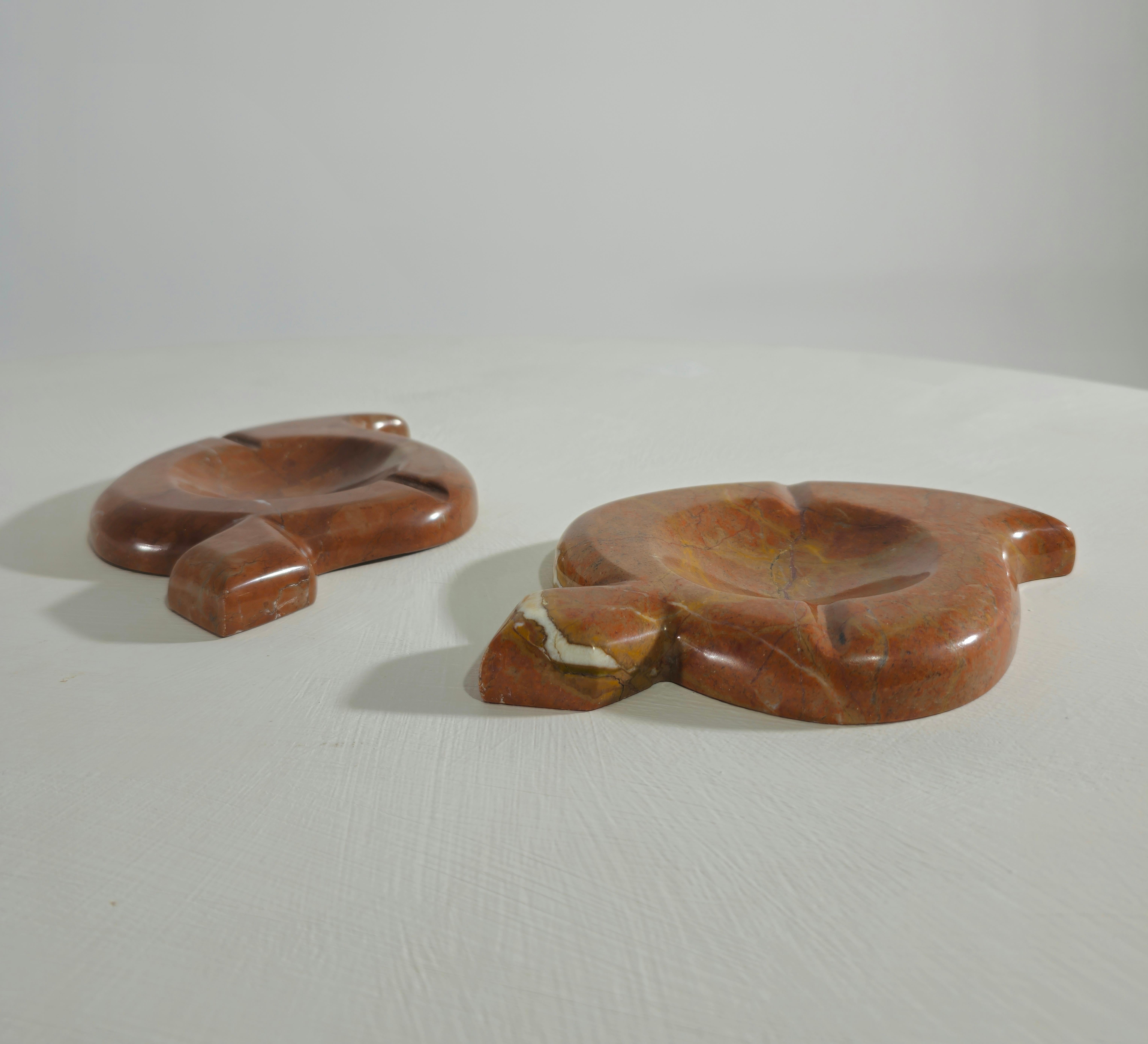Italian Two marble ashtrays Italy 70s Mid-Century Modern For Sale