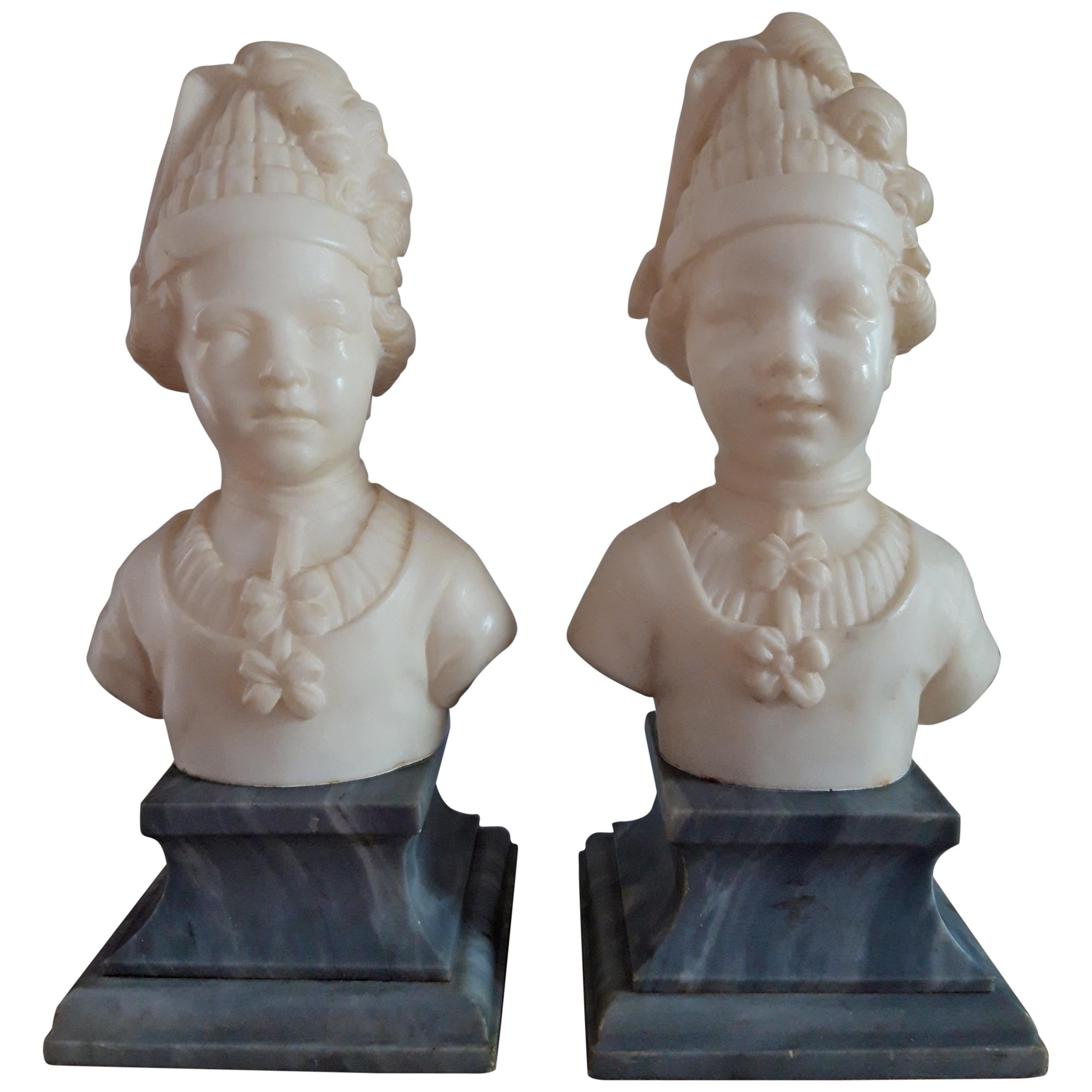 Two Marble Statues Signed L. Gregoire For Sale