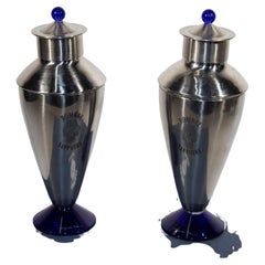 Vintage Two Martini Shakers by Peter Hewitt Modern Design Barware