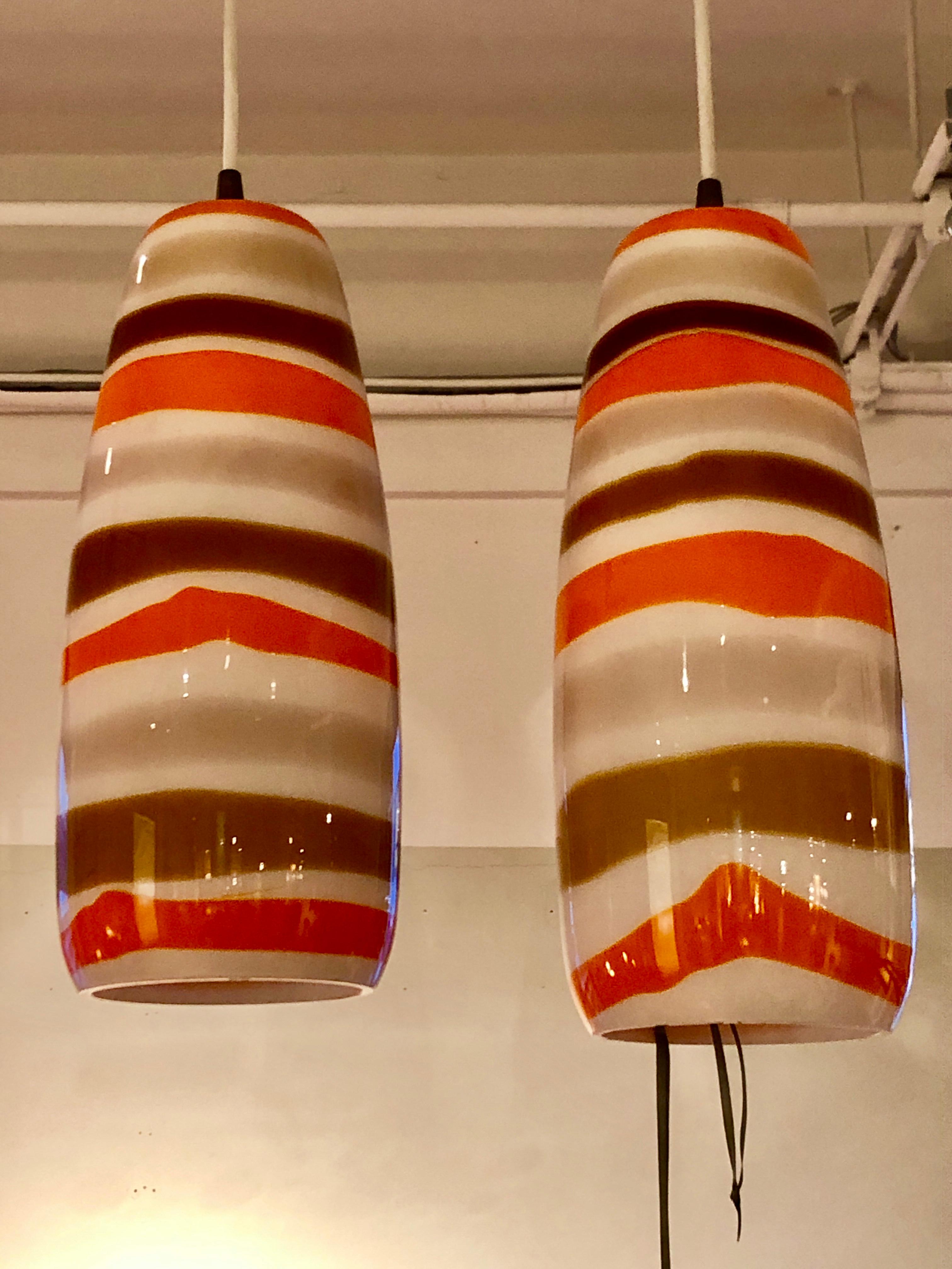 Deux lampes à suspension Massimo Vignelli pour Venini Bon état à Brooklyn, NY