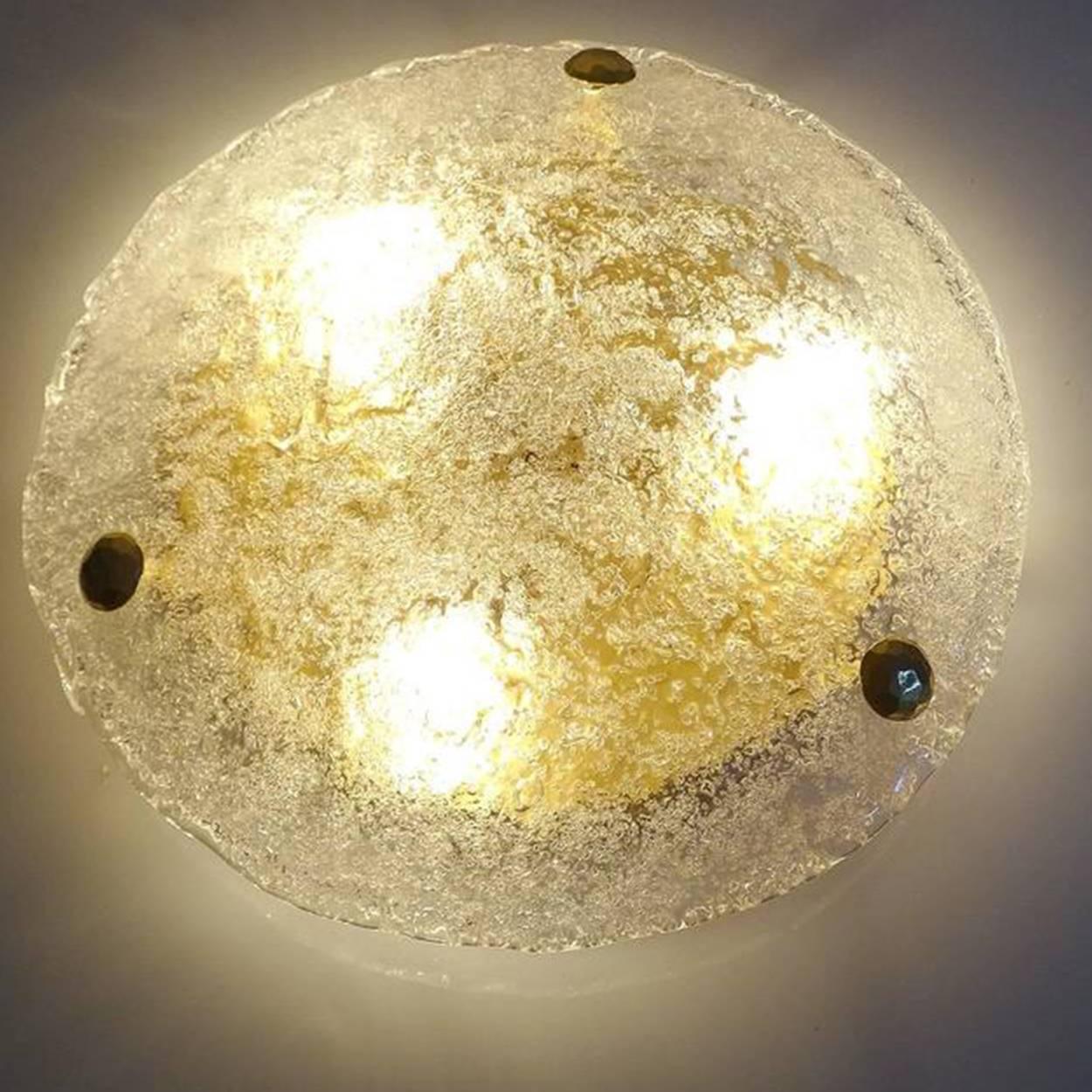 Massiver Muranoglas-Wandleuchter, 1960 (Deutsch) im Angebot