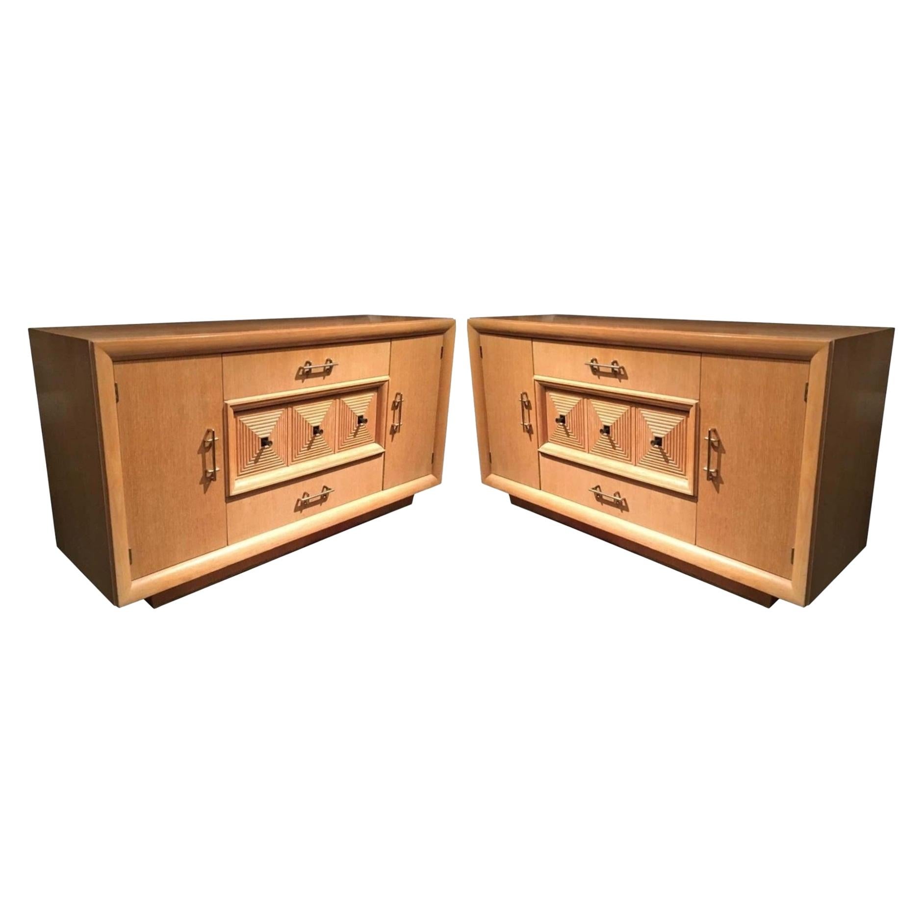 Two Matching French Art Deco Credenzas or Sideboards Attributed to Maxime Old