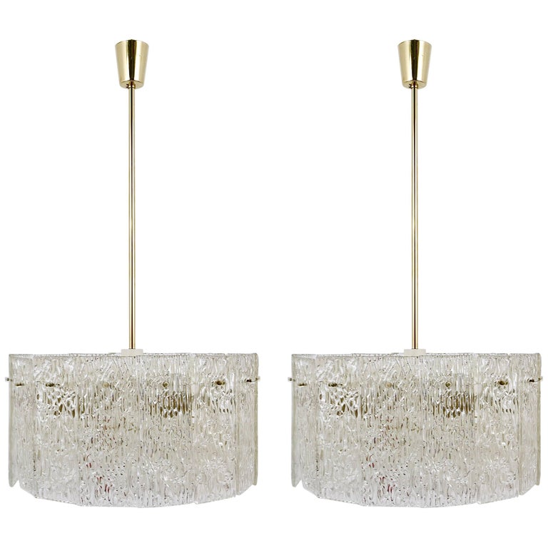 Lustre Arredoluce Tre Lune Style Mid-Century 1960 – 3 Lumières Laiton Et Verre – Neuf