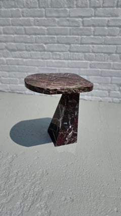 Two Matching Modern Marble End Tables