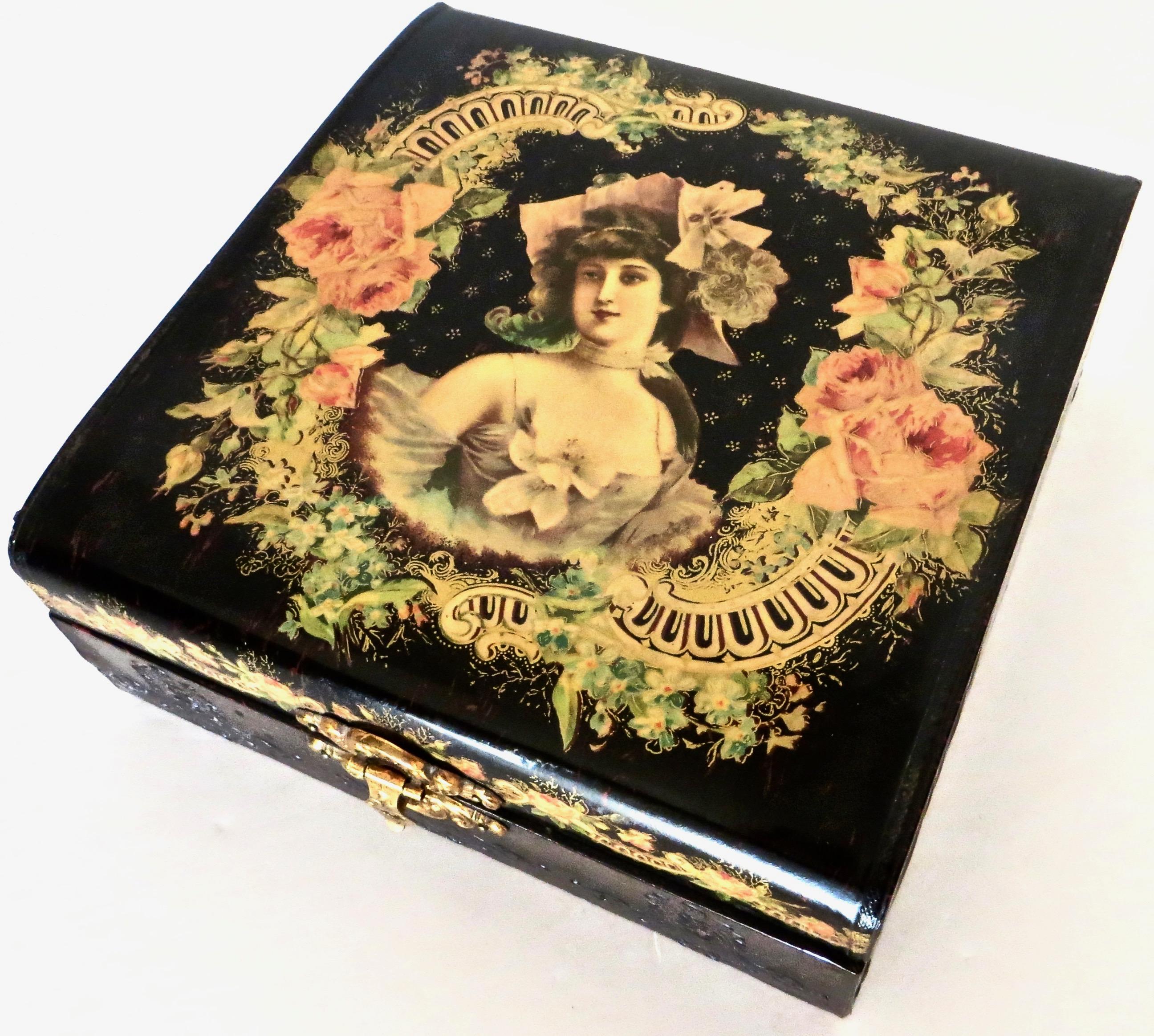 Plastic Two Matching Victorian Celluloid Boxes 'Jewelry Box & Glove Box', circa 1890 For Sale