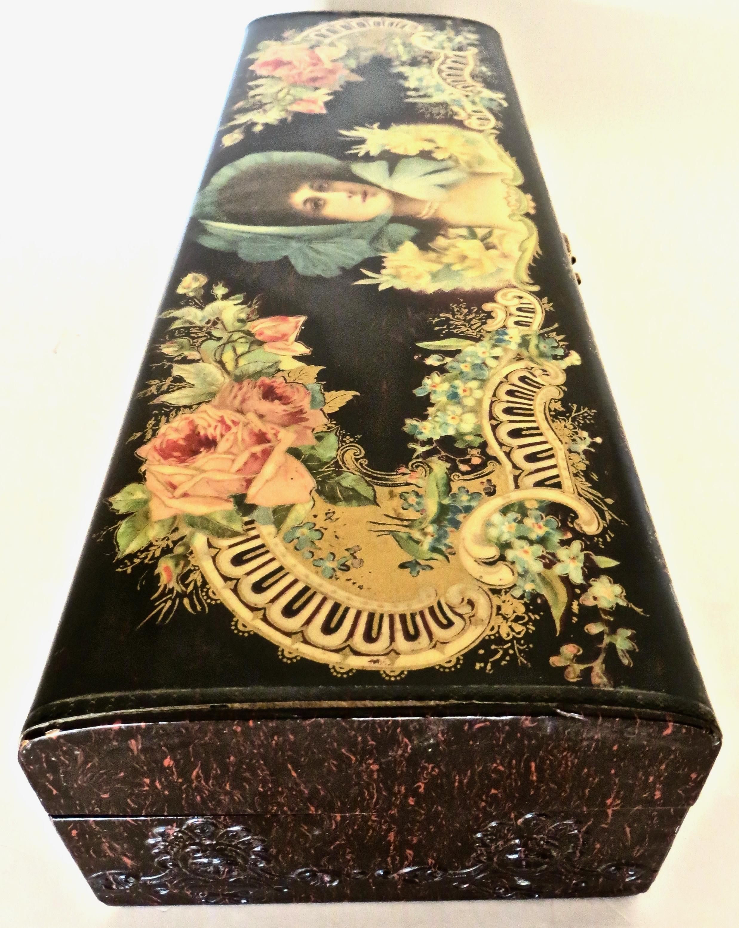 Two Matching Victorian Celluloid Boxes 'Jewelry Box & Glove Box', circa 1890 For Sale 4