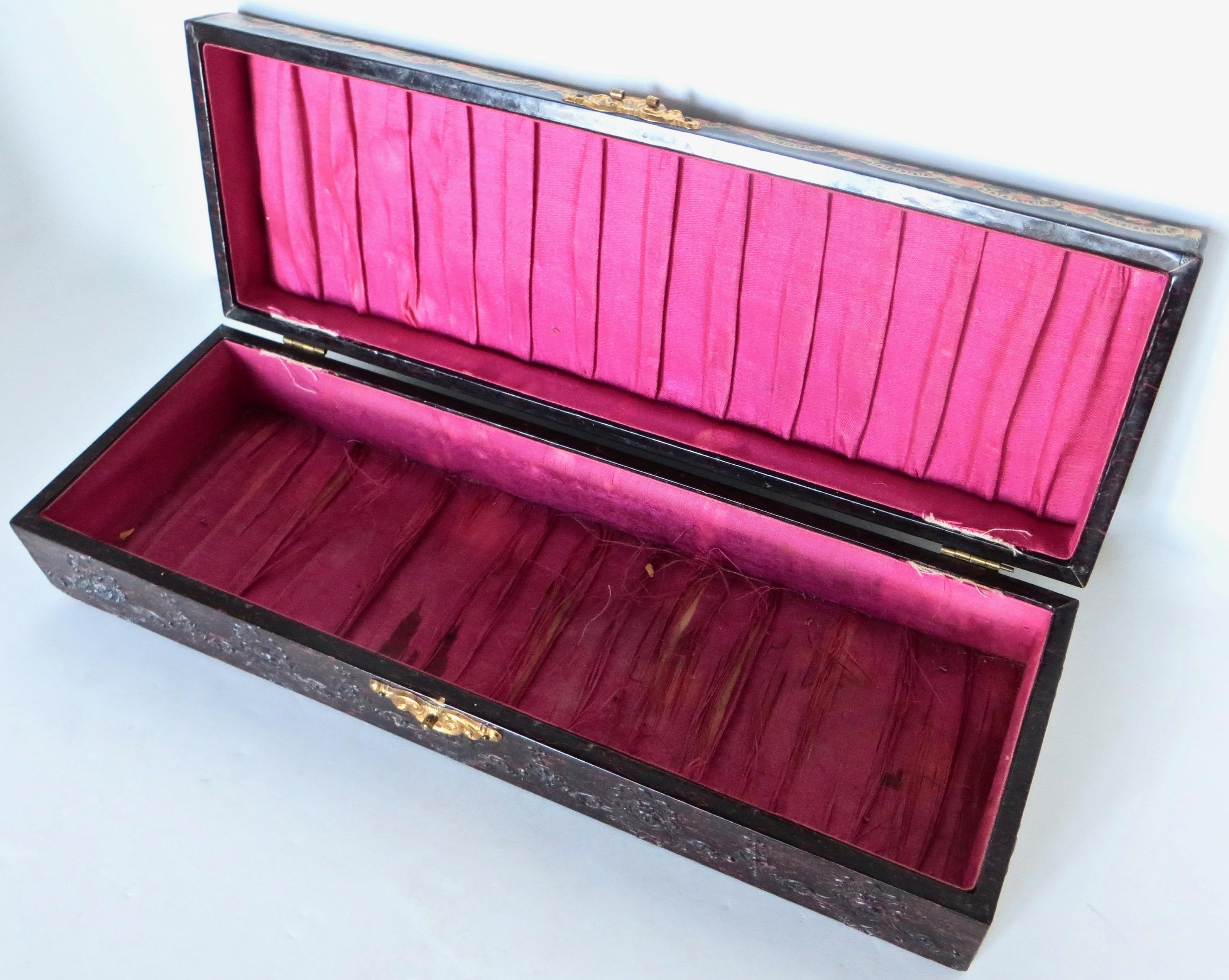 Two Matching Victorian Celluloid Boxes 'Jewelry Box & Glove Box', circa 1890 For Sale 6