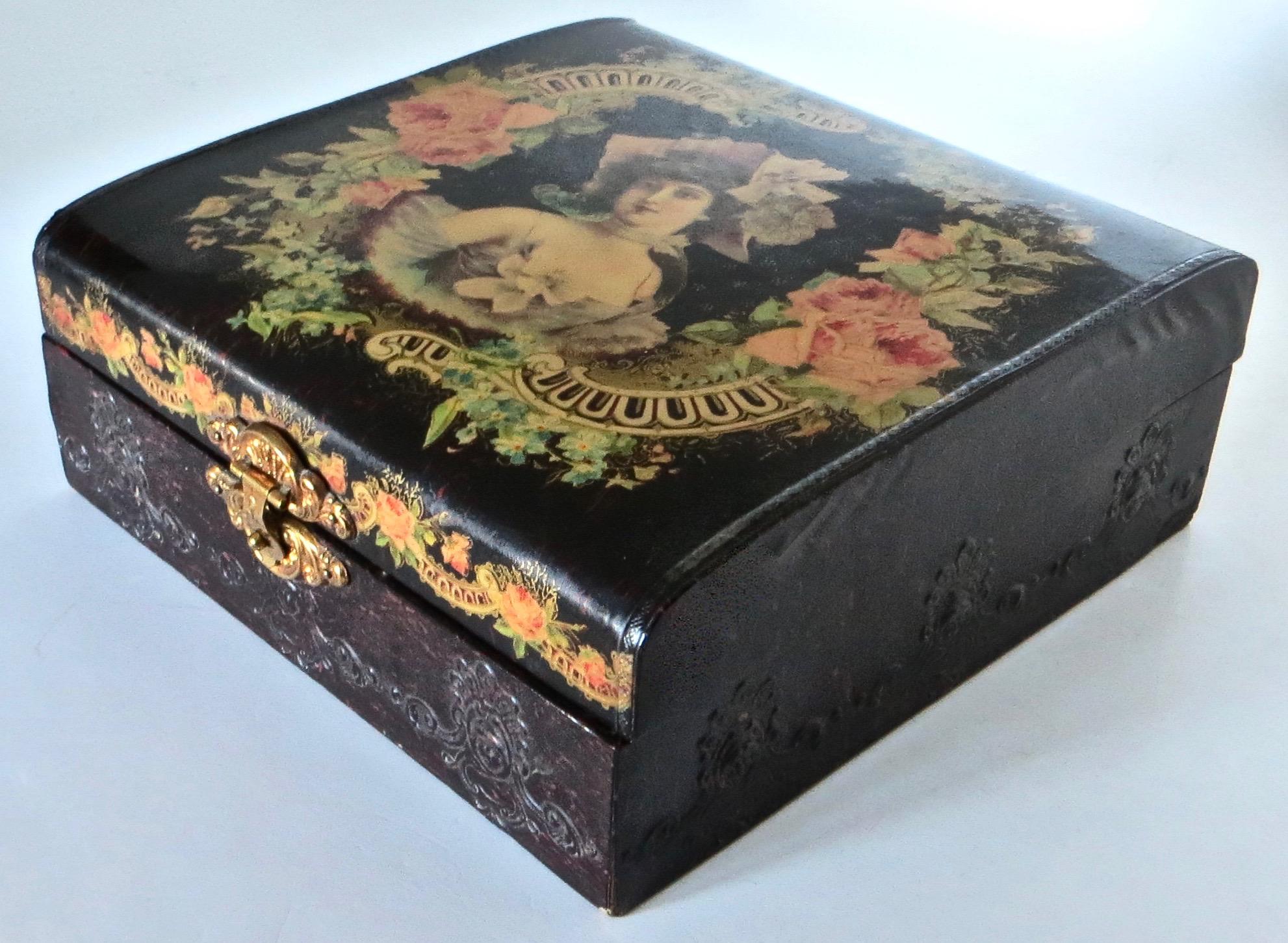 Late 19th Century Two Matching Victorian Celluloid Boxes 'Jewelry Box & Glove Box', circa 1890 For Sale