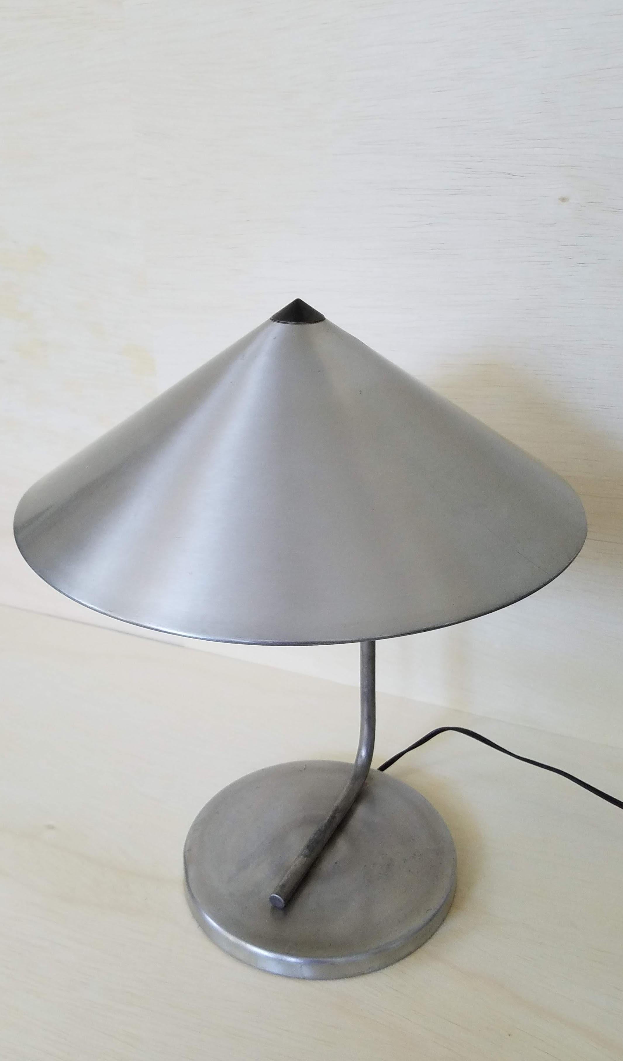 Aluminum Two Matching Walter Von Nessen Table Lamps, c. 1938 For Sale