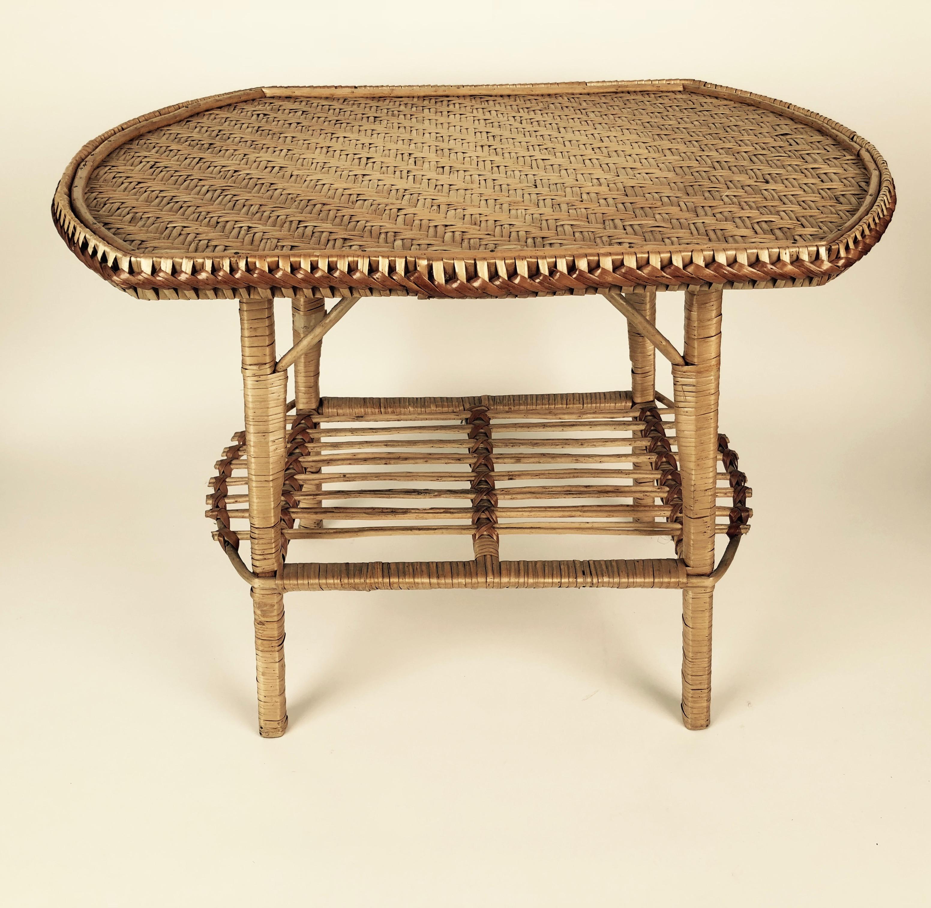 Two Matching Wicker Chairs and Coffee Table from 1960 3