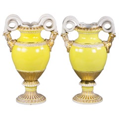 Two Meissen Porcelain Two Handled Vases, circa 1890