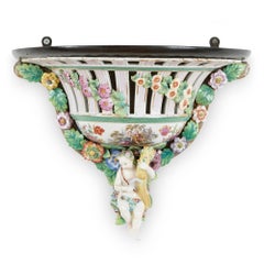 Two Meissen Style Decorative Porcelain Wall Brackets