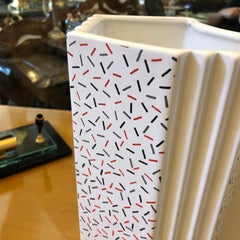 Two Memphis Style Italian Ceramic Vases by Massimo Materassi, circa 1980