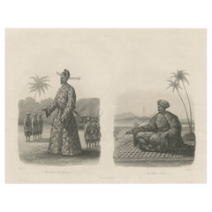 Men in civilianischem und militärischem Outfit aus Cochinchine oder Südvietnam, 1830
