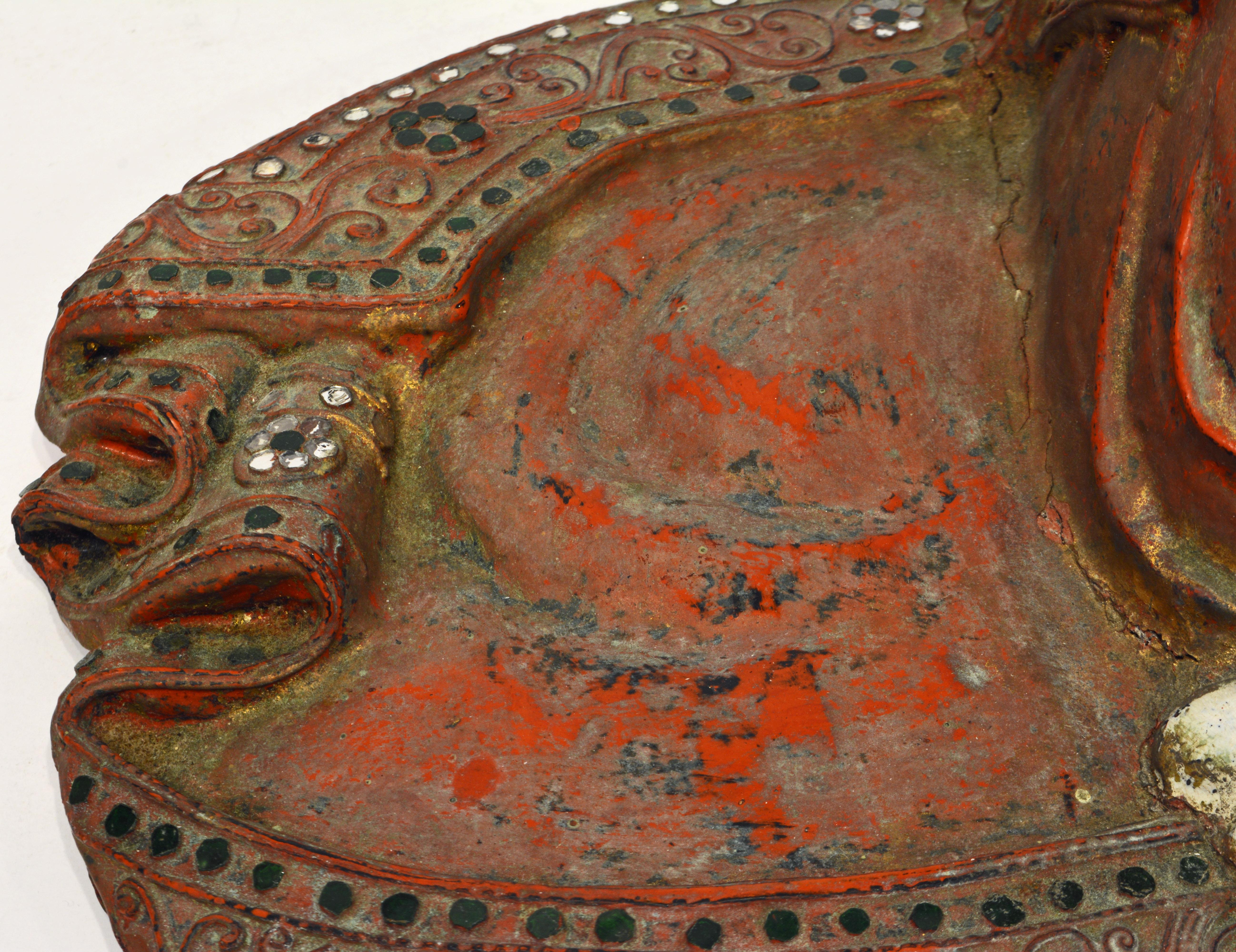 Two Mid-20 Century Thai or Burmese Carved and Painted Figures of Buddhist Monks 7