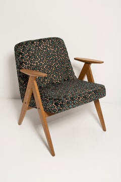 Deux fauteuils Mid Century 366 en velours léopard de Chierowski, Europe, années 1960